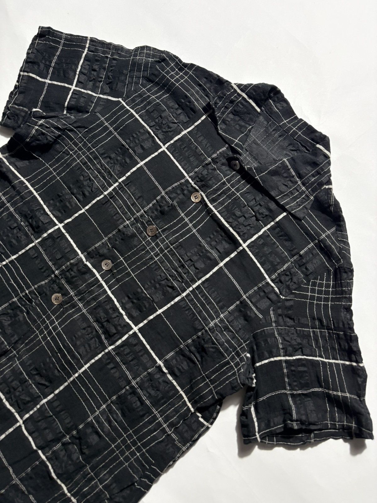 Japanese Brand POUR DEUX WRINKLED AVANT GARDE POLO BUTTON UP SHIRT Size US M / EU 48-50 / 2 - 2 Thumbnail
