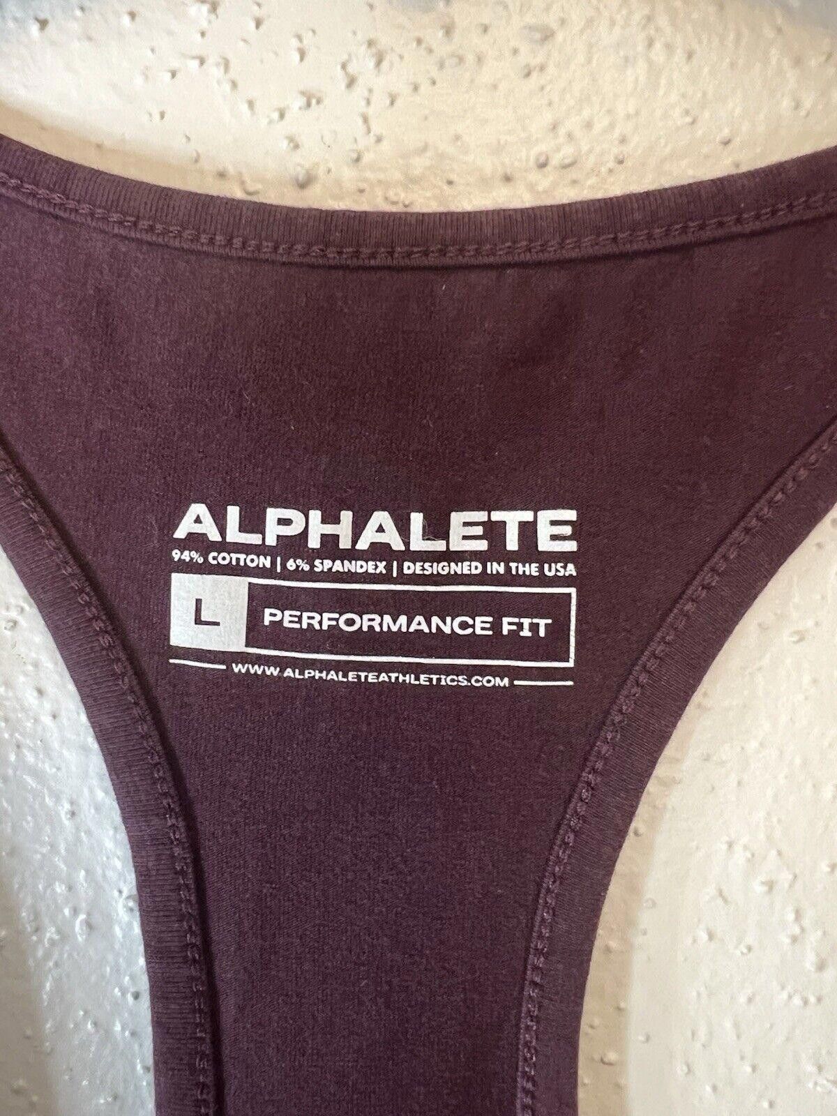 Alphalete Athletics Alphalete Racerback Athletic Tank Top Fitted Burgundy Sz L Size L / US 10 / IT 46 - 3 Thumbnail