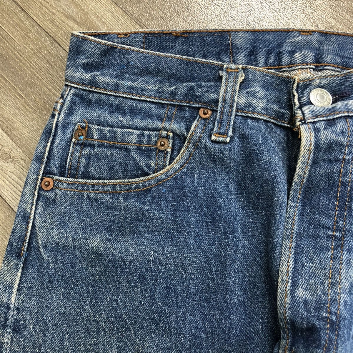 Levi's × Levi's Vintage Clothing 🇺🇸70’s Vintage Levis 501 29x32 Straight Leg Distressed Jeans Size US 29 - 9 Thumbnail