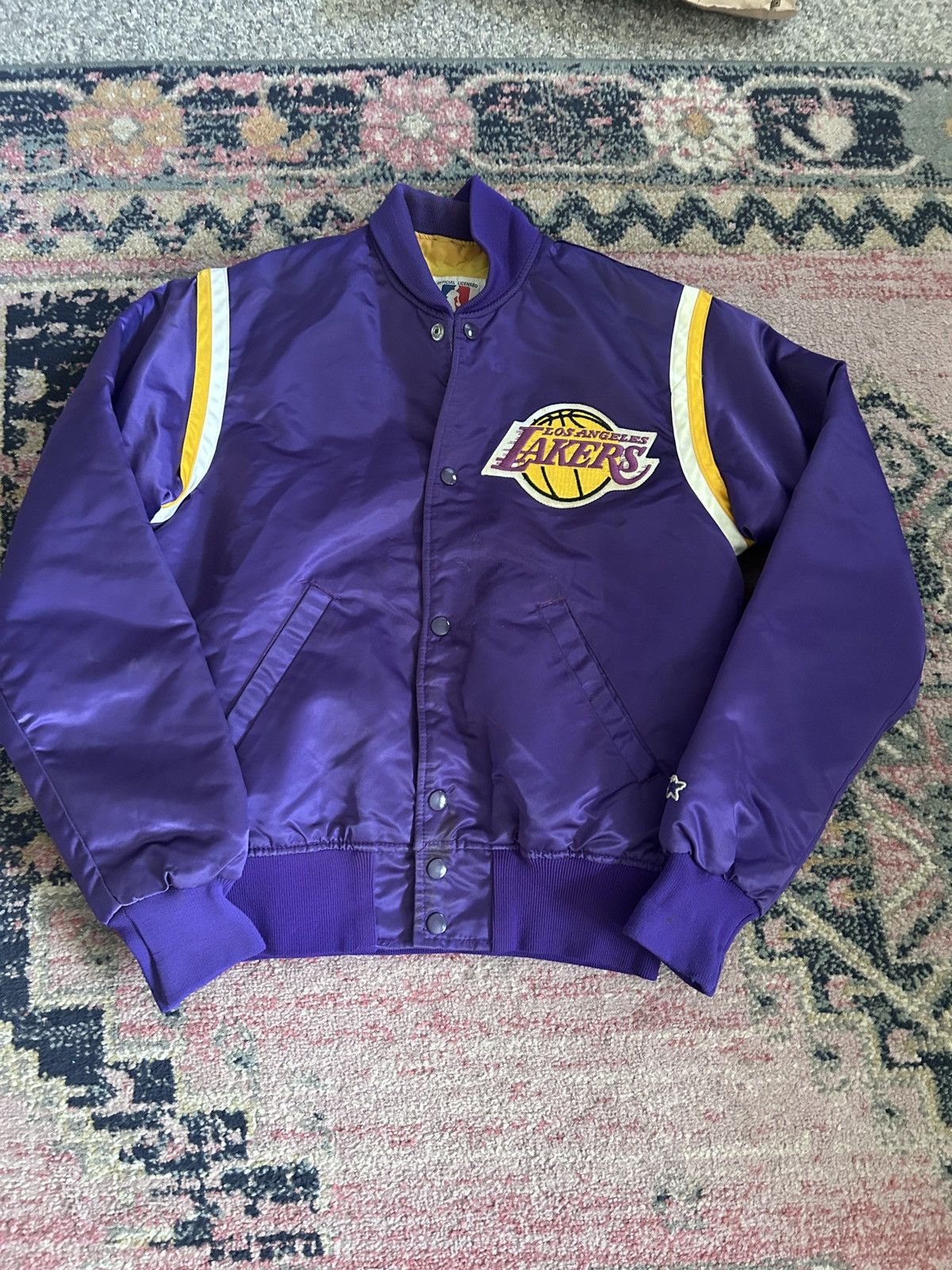 Starter Vtg 80s Los Angeles Lakers Starter Satin Jacket Size US S / EU 44-46 / 1 - 1 Thumbnail