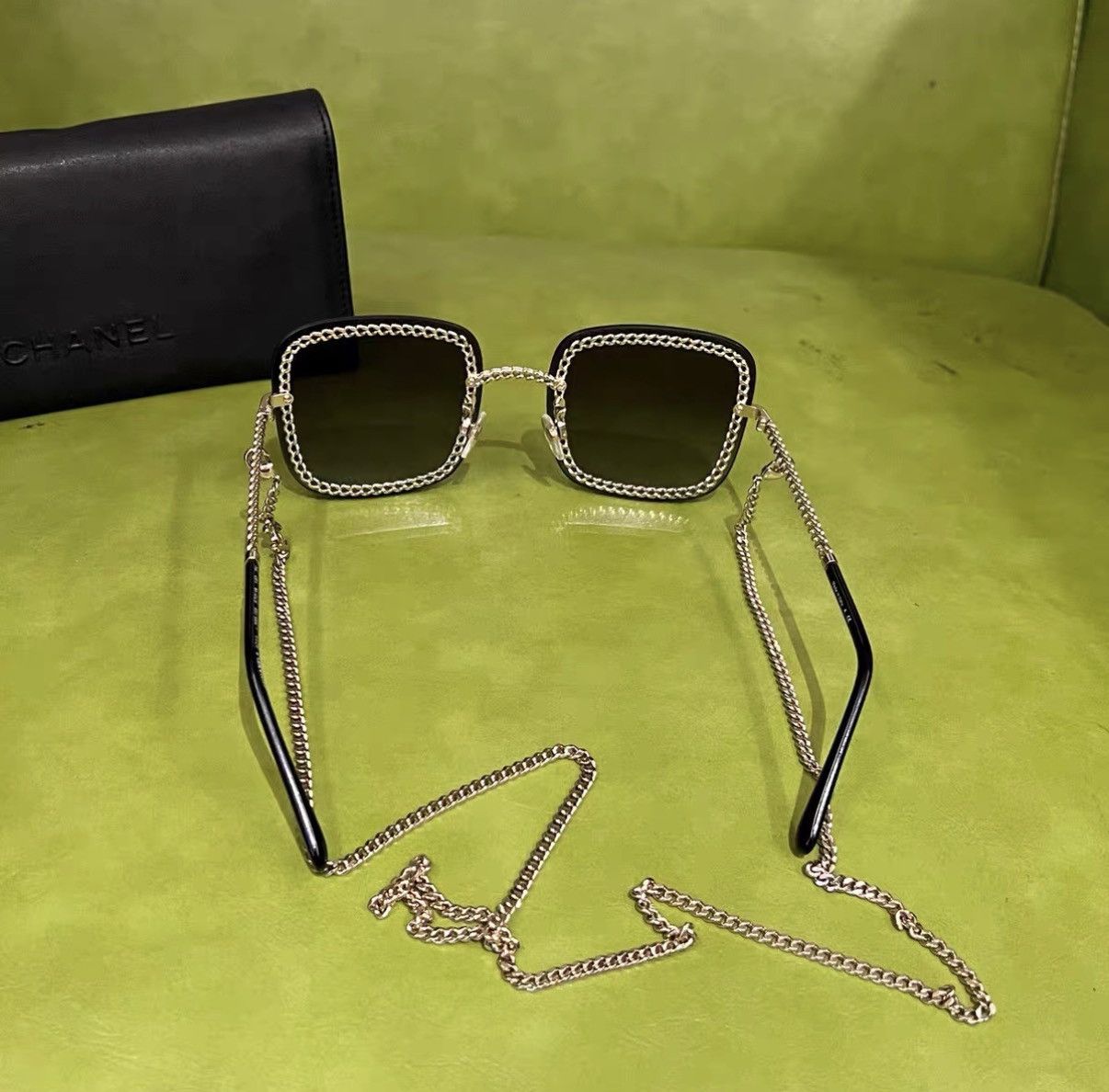 Chanel Chanel Square Frame Chain Sunglasses J42 Size ONE SIZE - 4 Thumbnail