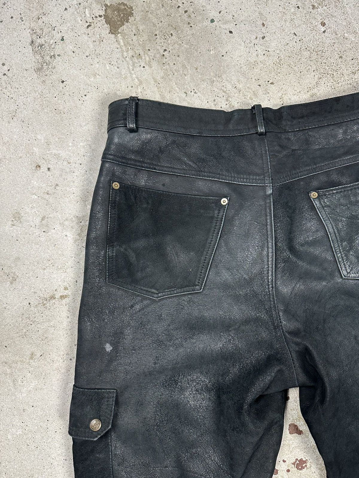 Other Vintage 90s Black Genuine Leather Cargo Baggy Pants Size US 38 / EU 54 - 16 Thumbnail