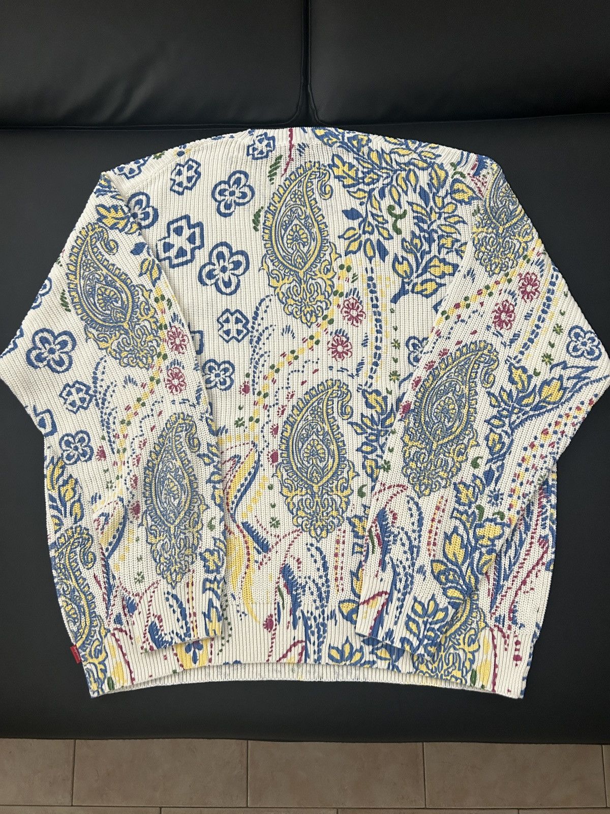 Supreme Printed Paisley Sweater White XL
