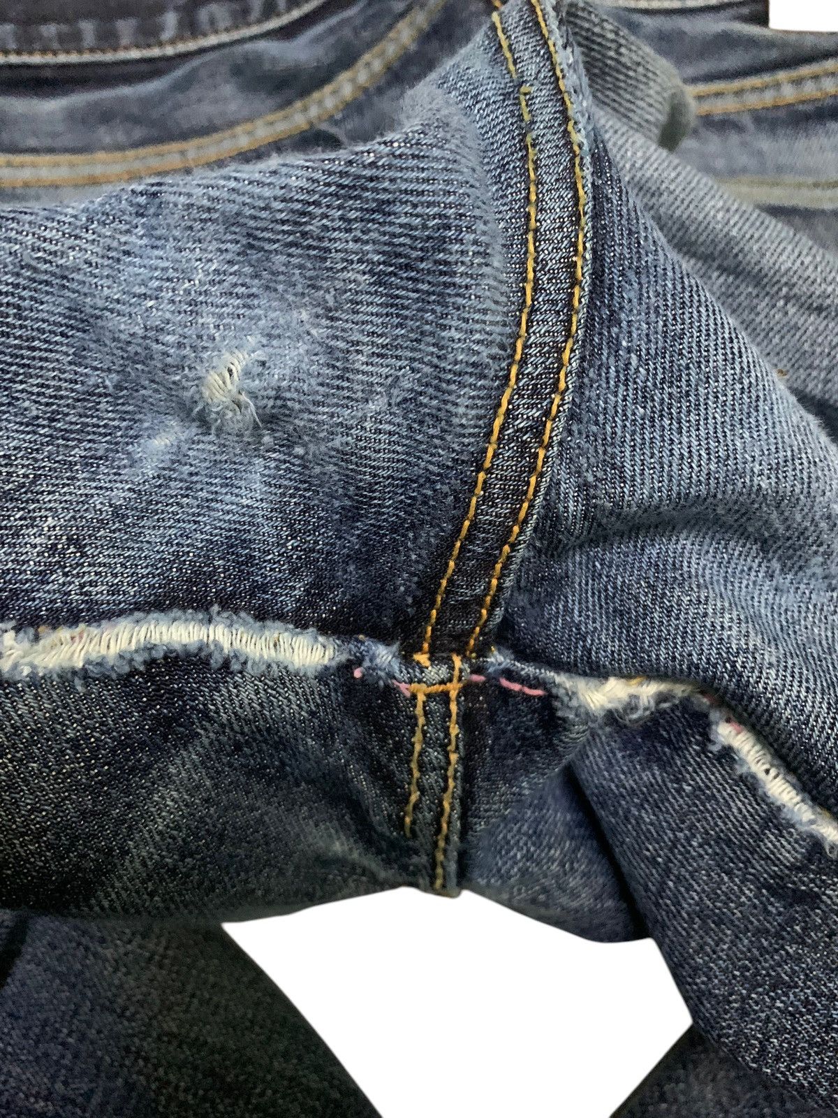 Kapital MOMOTARO SELVEDGE BUTTON FLY FADED DISTRESSED DENIM Size US 33 - 19 Thumbnail