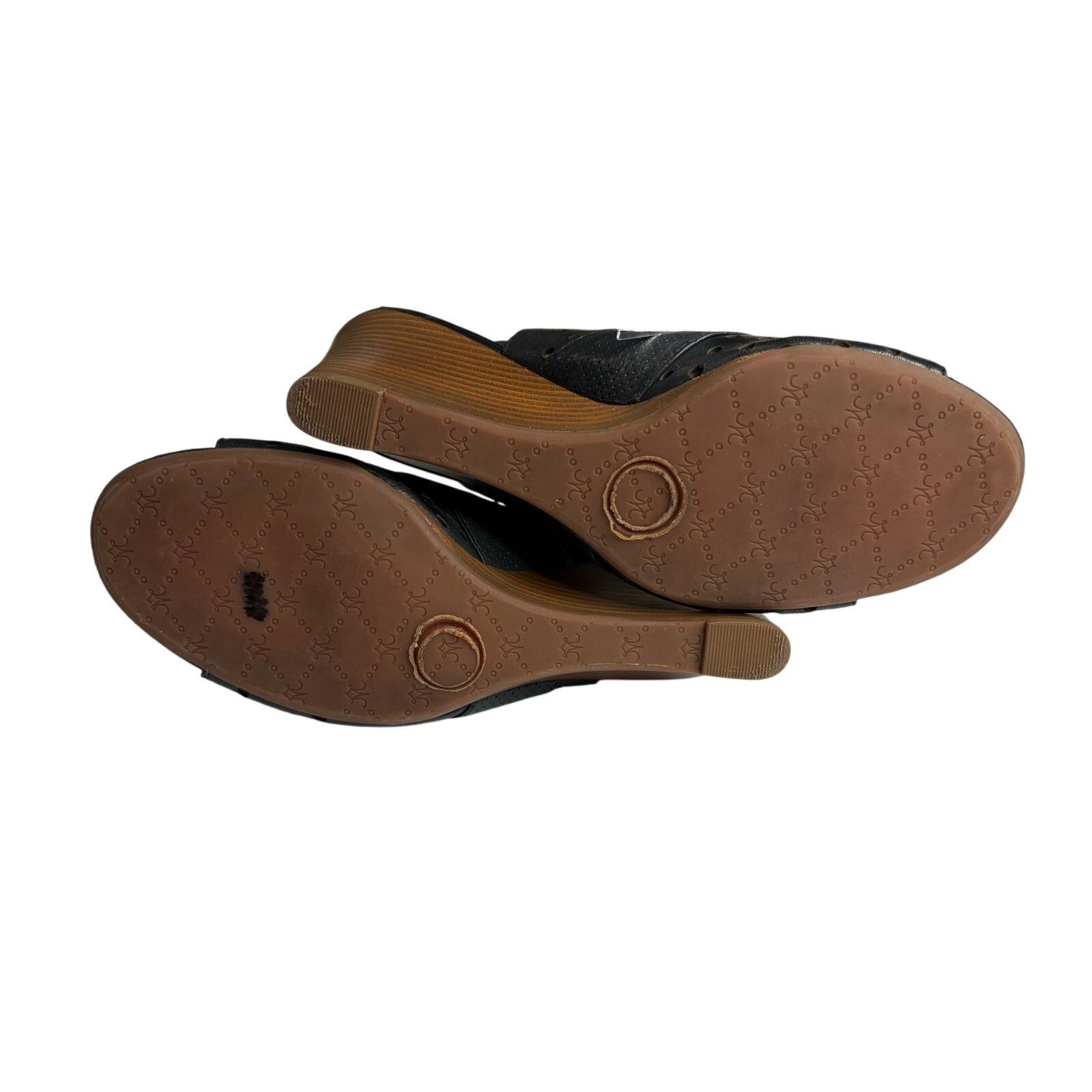 Johnston & Murphy Johnston & Murphy Braley Perf Wedge Black Cage Sandals 7M Size US 7 / IT 37 - 6 Thumbnail