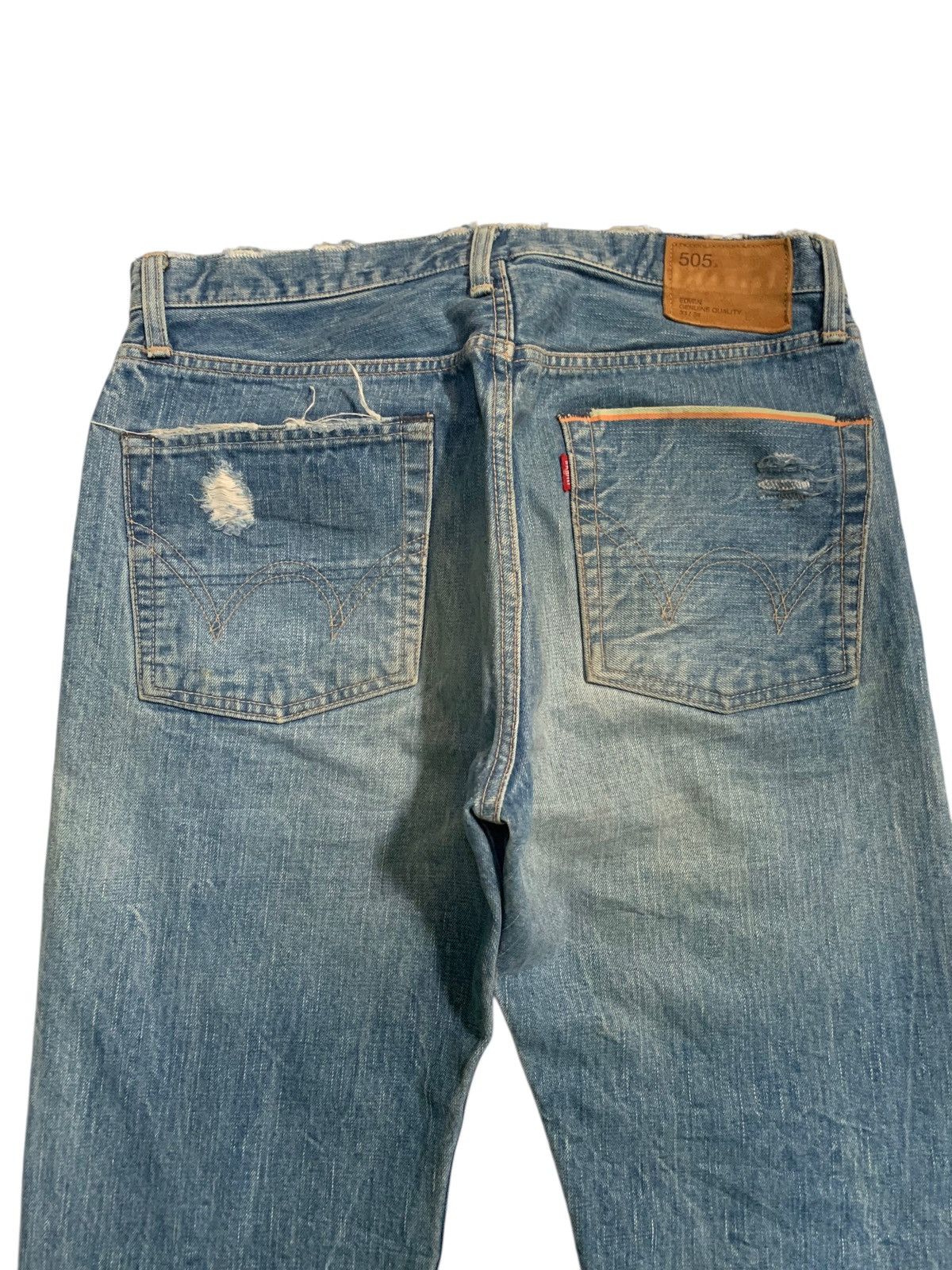 Kapital VINTAGE EDWIN 505S SELVEDGE PUNK SHORT DISRESSED DENIM Size US 32 / EU 48 - 8 Thumbnail