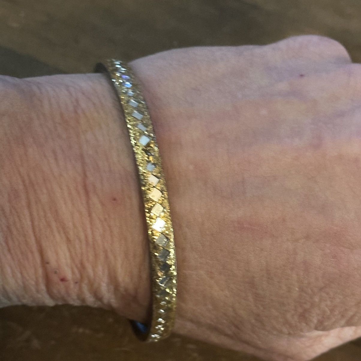 Other Gold tone mirror inlay bangle bracelet Size ONE SIZE - 5 Thumbnail
