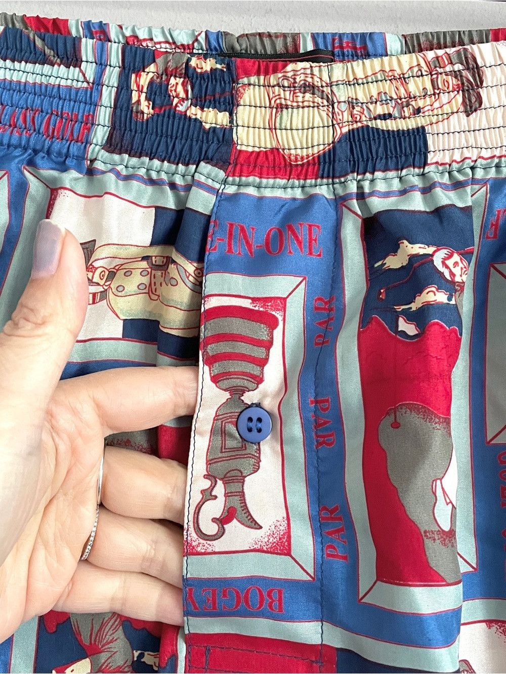 Vintage Vintage Golf Themed Silk Boxers Shorts - Large Size US 35 - 3 Thumbnail