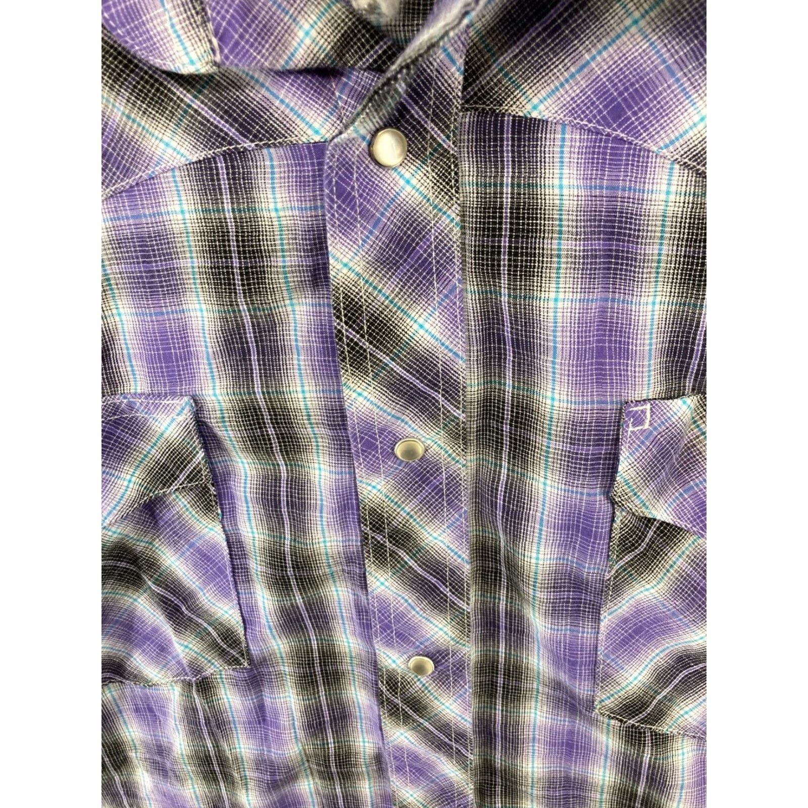 Wrangler Wrangler Mens Shirt 2XL Purple Plaid Pearl Snap Western Cowboy Shirt Mens 2XL Purple Plaid Wrangler Western Shirt Size US XXL / EU 58 / 5 - 4 Thumbnail