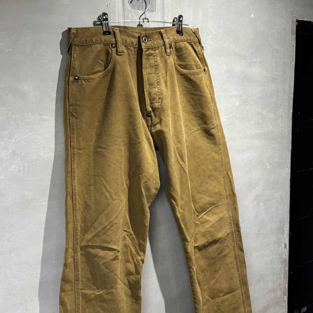 Evisu Rare EVISU Yamane Deluxe Canvas Pants Suede Leather Daicock Size US 32 / EU 48 - 6 Thumbnail
