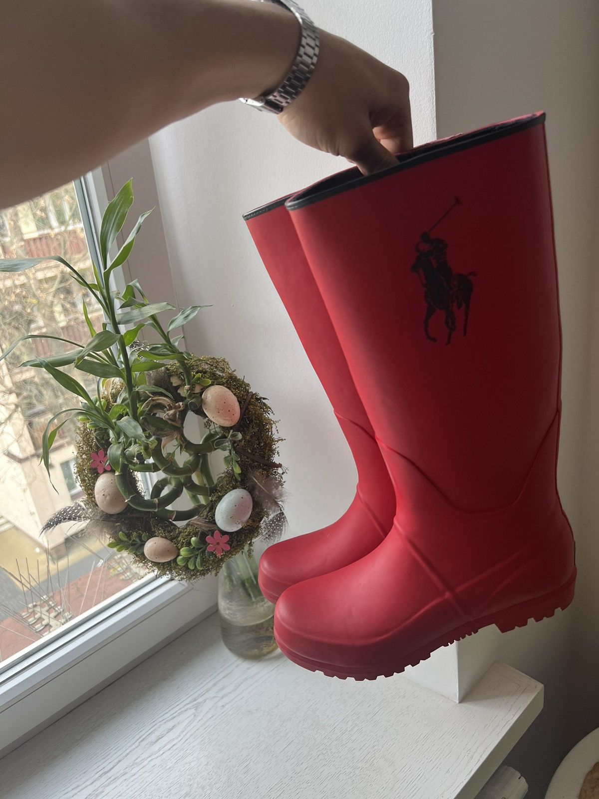 Polo Ralph Lauren RRL Ralph Lauren Ralph Lauren Polo Ralph Lauren Big Logo Red High Rubber Boots Grailed