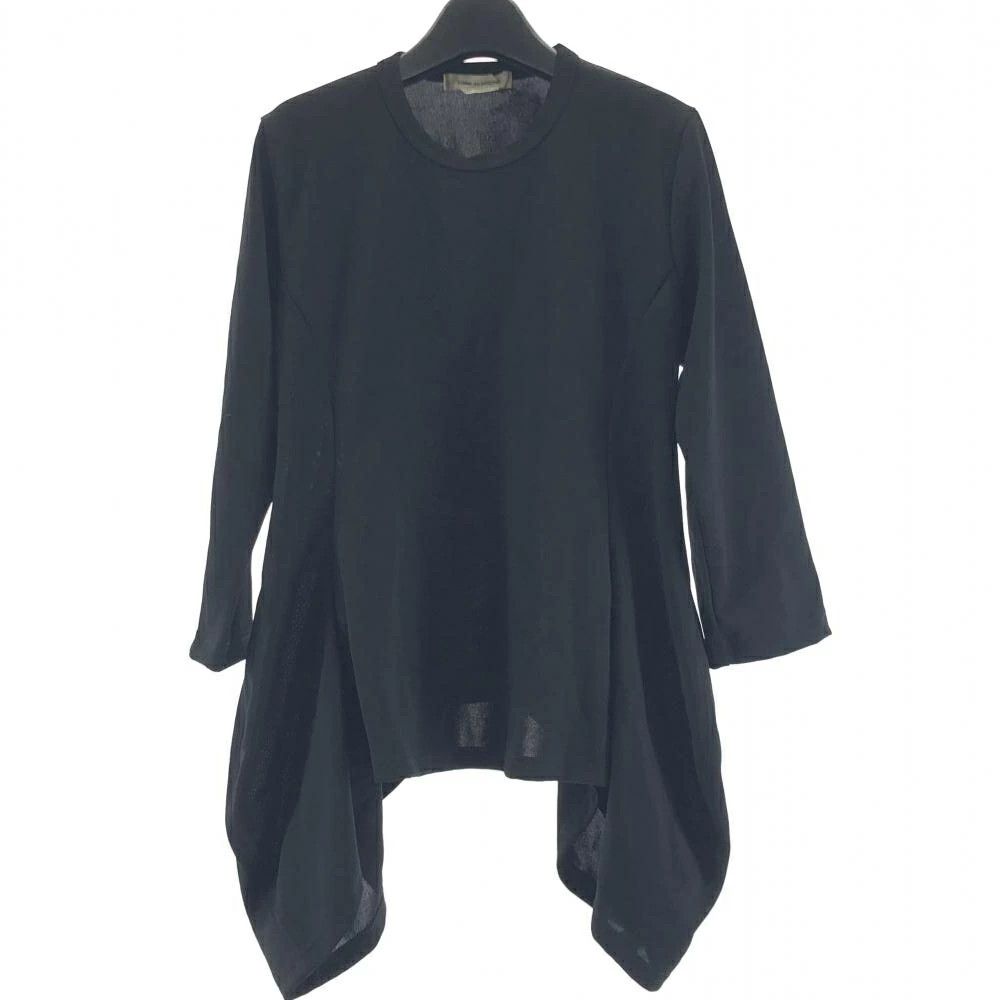 Comme des Garcons T-Shirt Long Sleeve Cut/ Sew Plain Balloon Hem Pattern Black Size US M / EU 48-50 / 2 - 1 Thumbnail