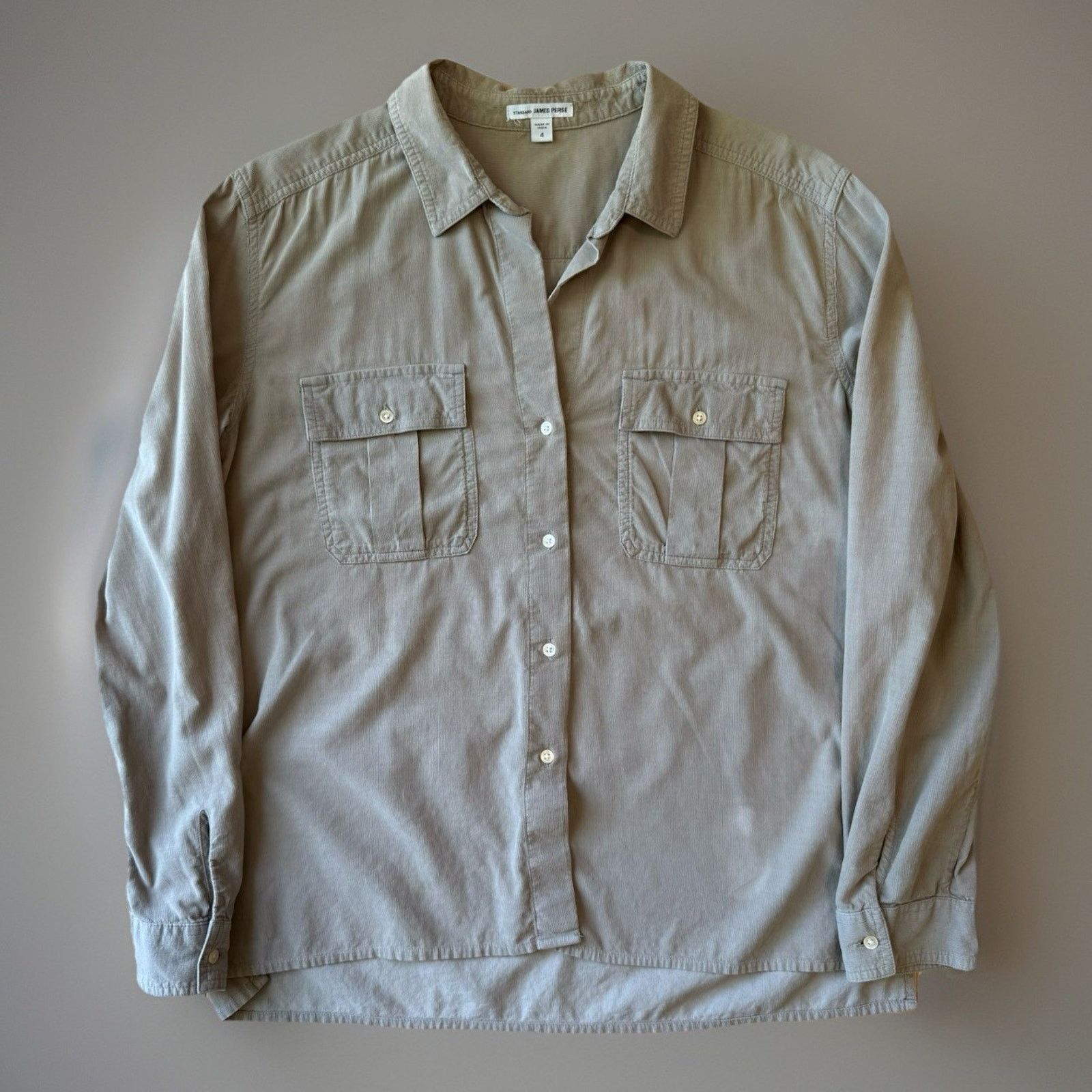 James Perse James Perse Corduory Shirt 4 Button Up Casual Minimalist Size S / US 4 / IT 40 - 1 Thumbnail