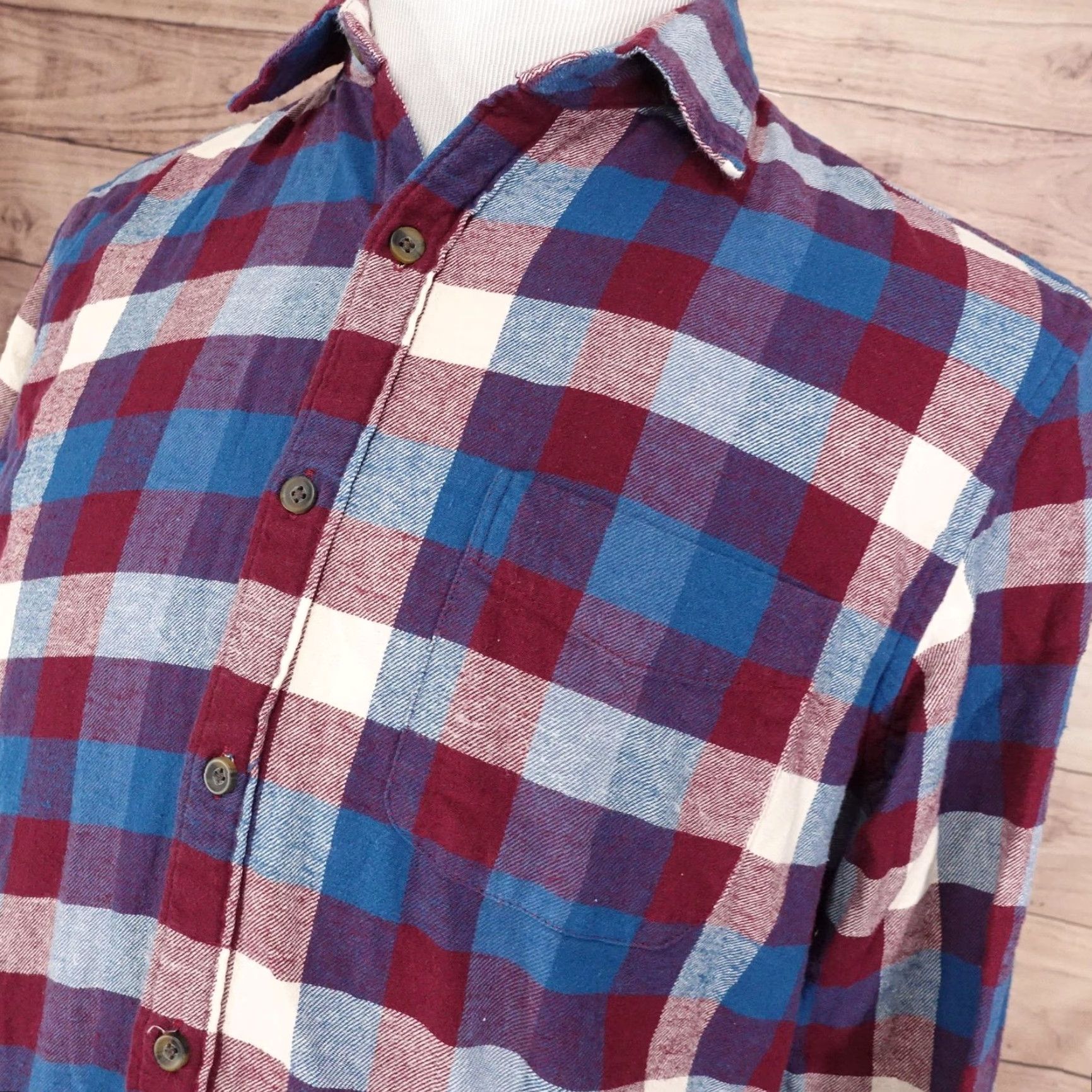 J.Crew J Crew Shirt Mens Medium Red Blue Plaid Flannel Classic Fit Long Sleeve Size US M / EU 48-50 / 2 - 2 Thumbnail