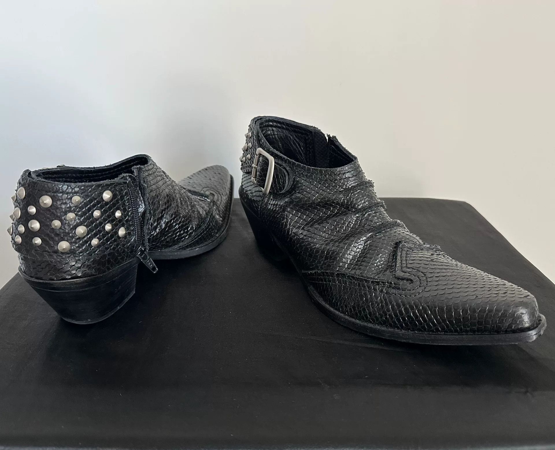 Junya Watanabe Junya Watanabe Black Snake Grain Boots Size US 6 / IT 36 - 1 Thumbnail