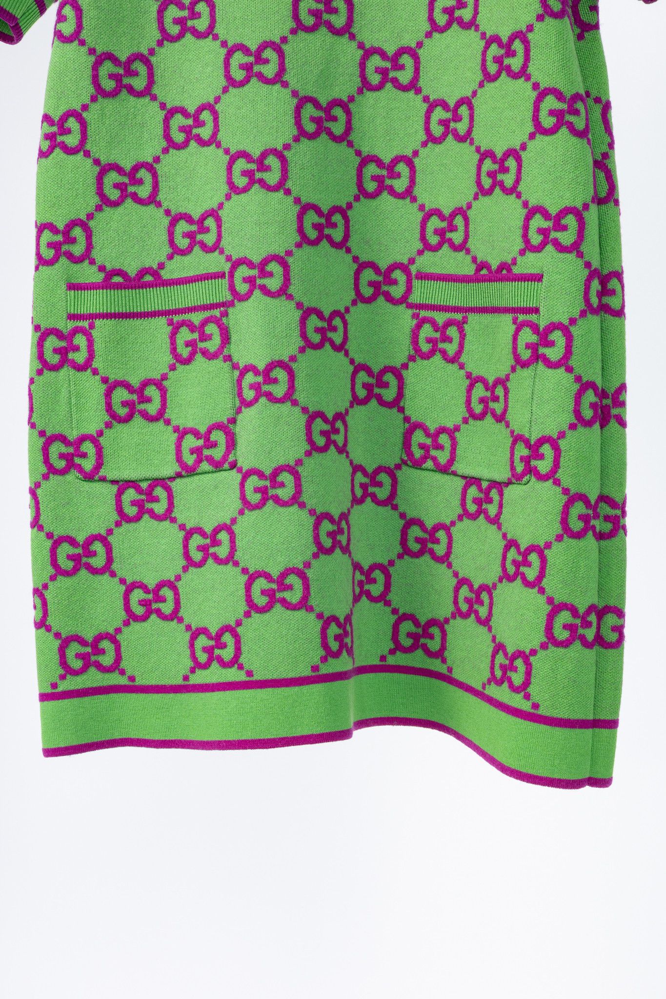 Gucci Gucci Green & Purple GG Monogram-Jacquard Polo Mini Dress Size M / US 6-8 / IT 42-44 - 7 Thumbnail