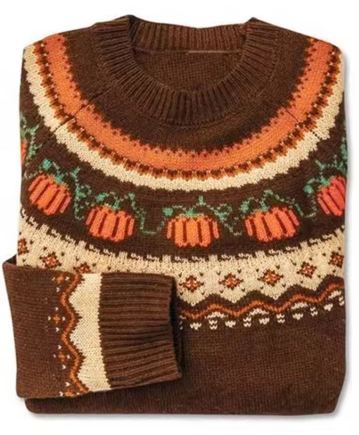 Other Retro Halloween Pumpkin Wool Sweater Jacquard Sweatshirt Size S / US 4 / IT 40 - 3 Thumbnail