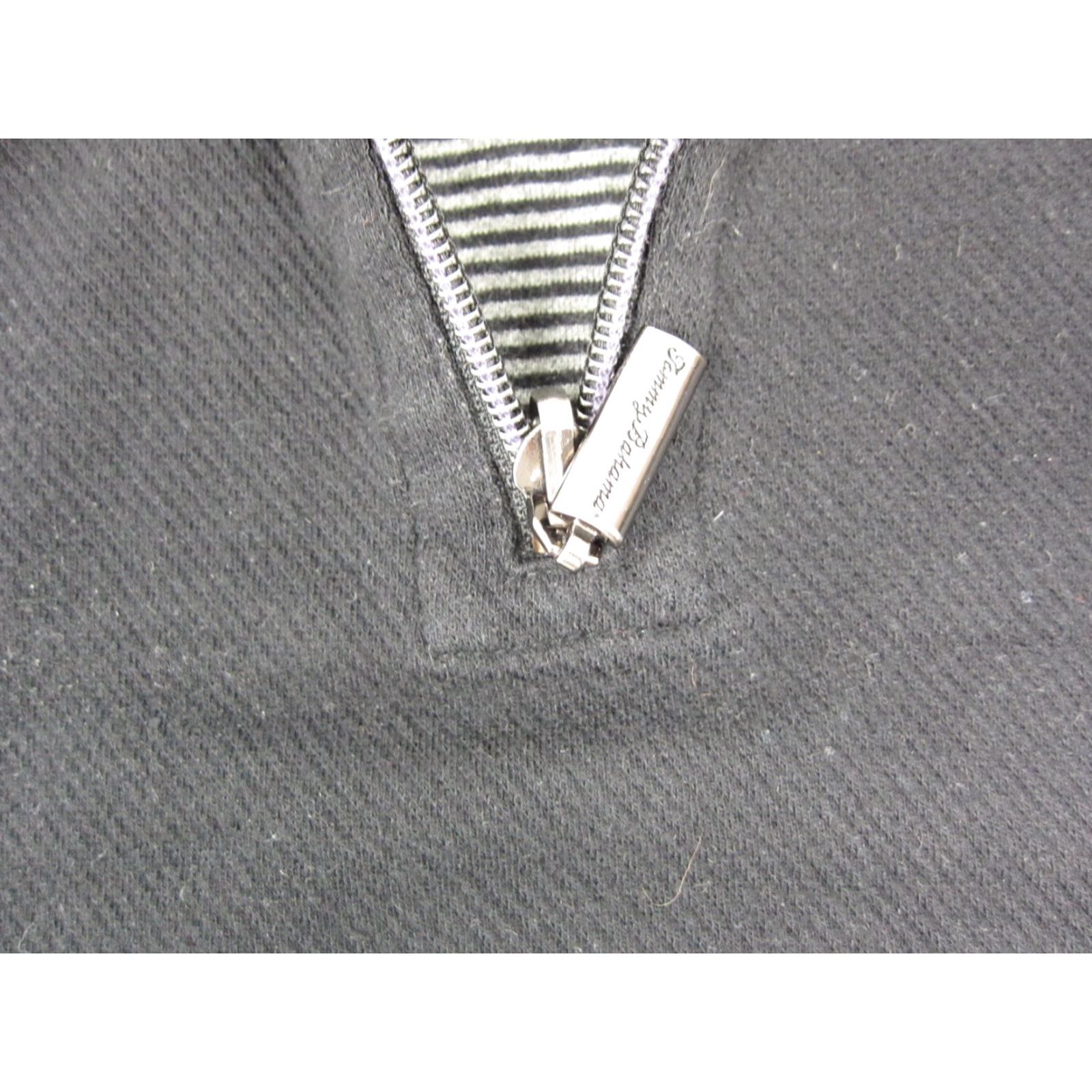 Tommy Bahama Tommy Bahama Sweatshirt Mens Adult Medium Black Striped Reversible 1/4 Zip Knit Mock Neck Pullover Zip Front Sweater 90s Theme Size US M / EU 48-50 / 2 - 4 Thumbnail