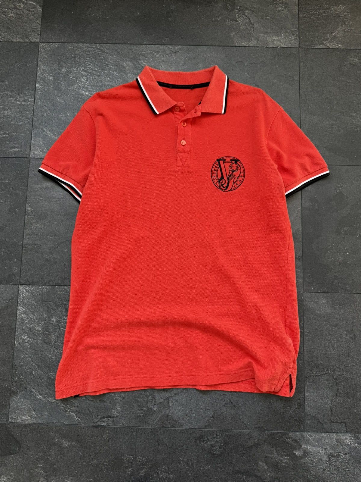 Versace × Vintage Vintage Versace big logo polo tee Size US S / EU 44-46 / 1 - 1 Thumbnail