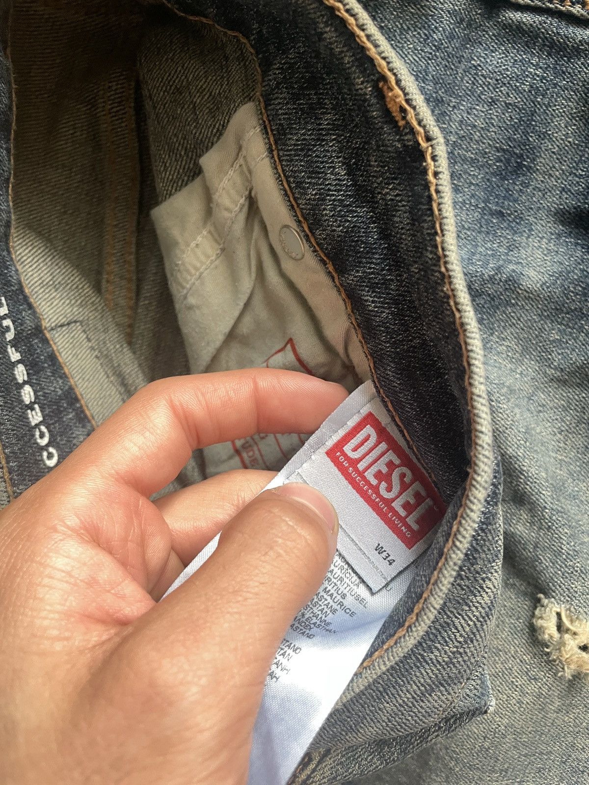 Diesel × If Six Was Nine × Japanese Brand Vintage Diesel Jeans Big Logo Distressed Baggy japanese 90s Size US 34 / EU 50 - 9 Thumbnail