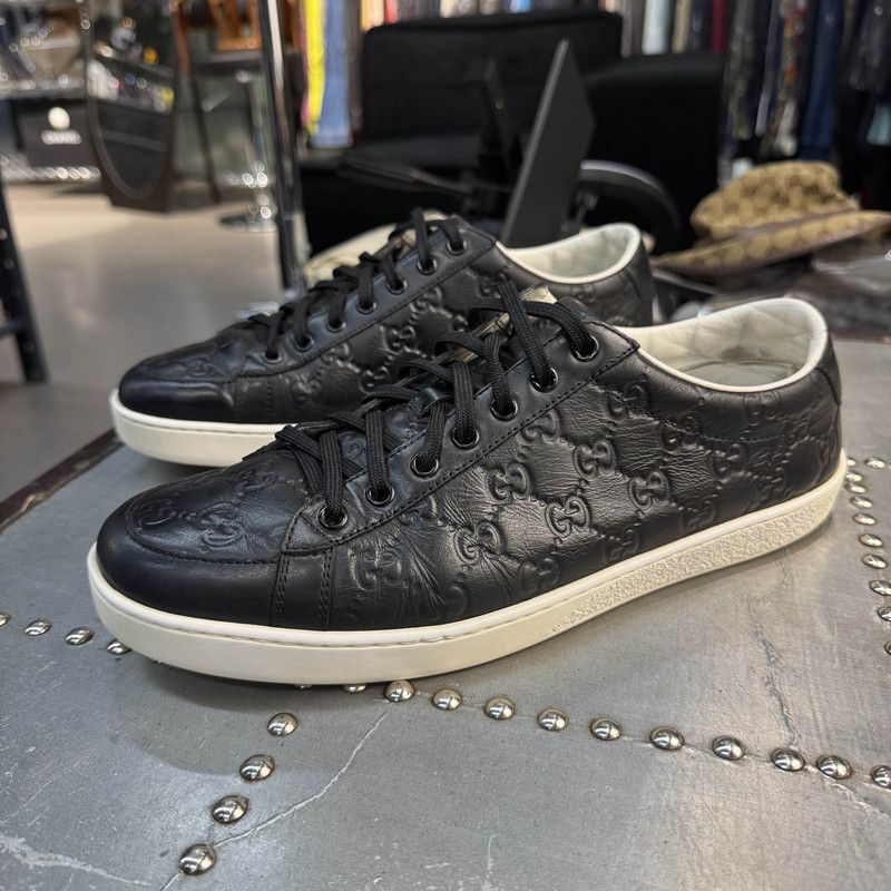 Gucci Gucci Brooklyn Black Leather Sneakers for Men Size US 9 / EU 42 - 1 Thumbnail