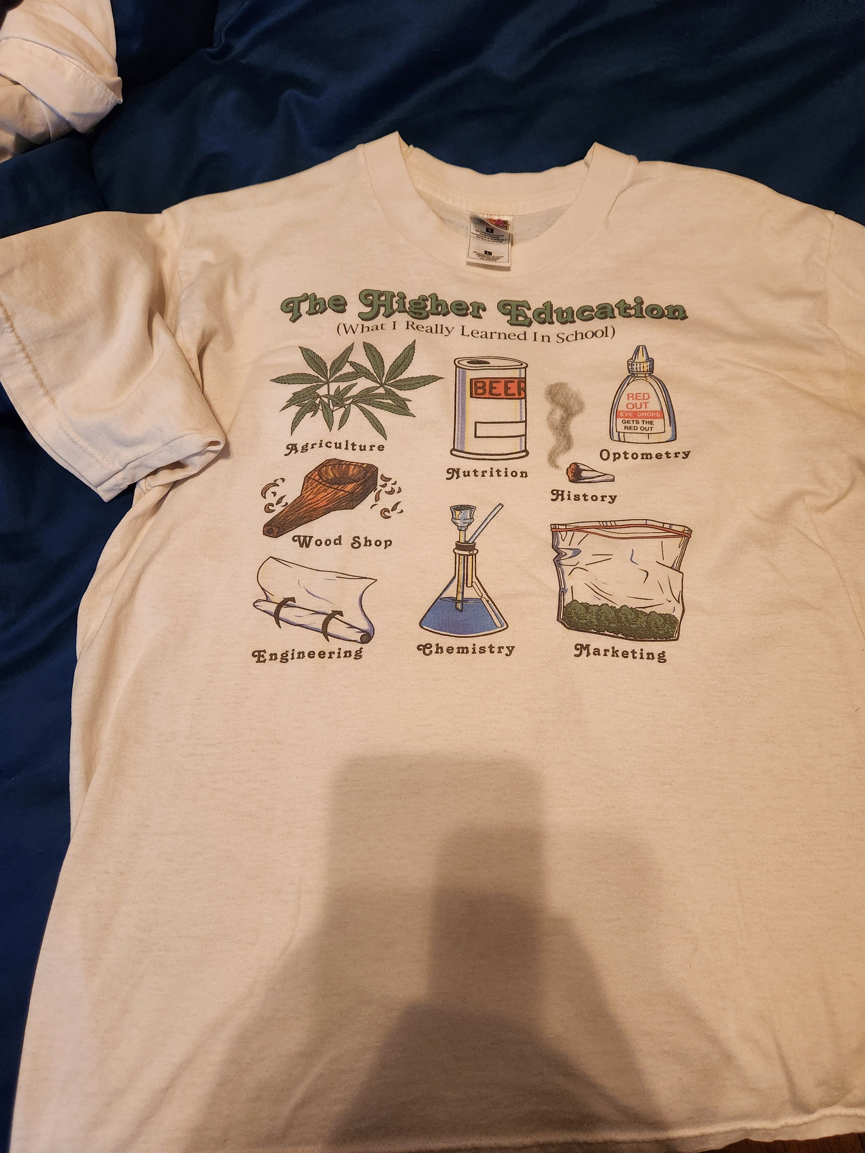Vintage Original 90s higher education shirt Size US L / EU 52-54 / 3 - 1 Thumbnail