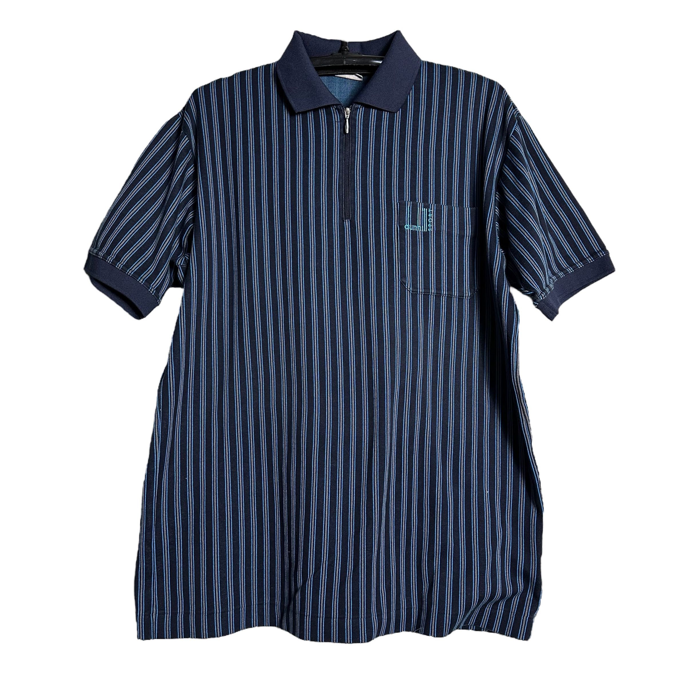 Alfred Dunhill 🔥RARE🔥Vintage Dunhill Sport Stripes Half-Zip Polo Shirt Size US XL / EU 56 / 4 - 1 Thumbnail