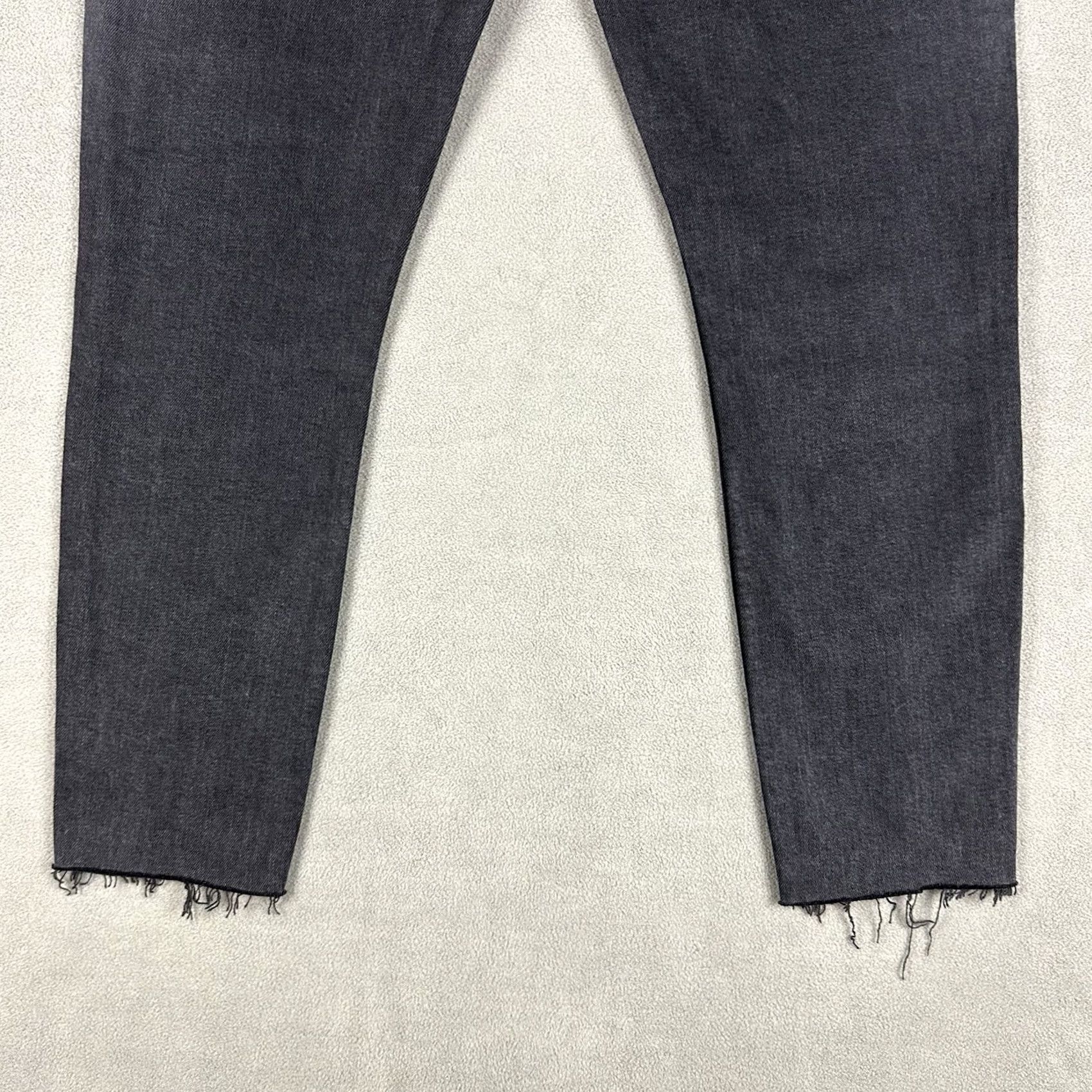 RE/DONE RE/DONE Jeans Womens 31 Dark Gray High Rise Ankle Crop Stretch Raw Hem NWT Size 24" / US 00 / IT 34 - 6 Thumbnail