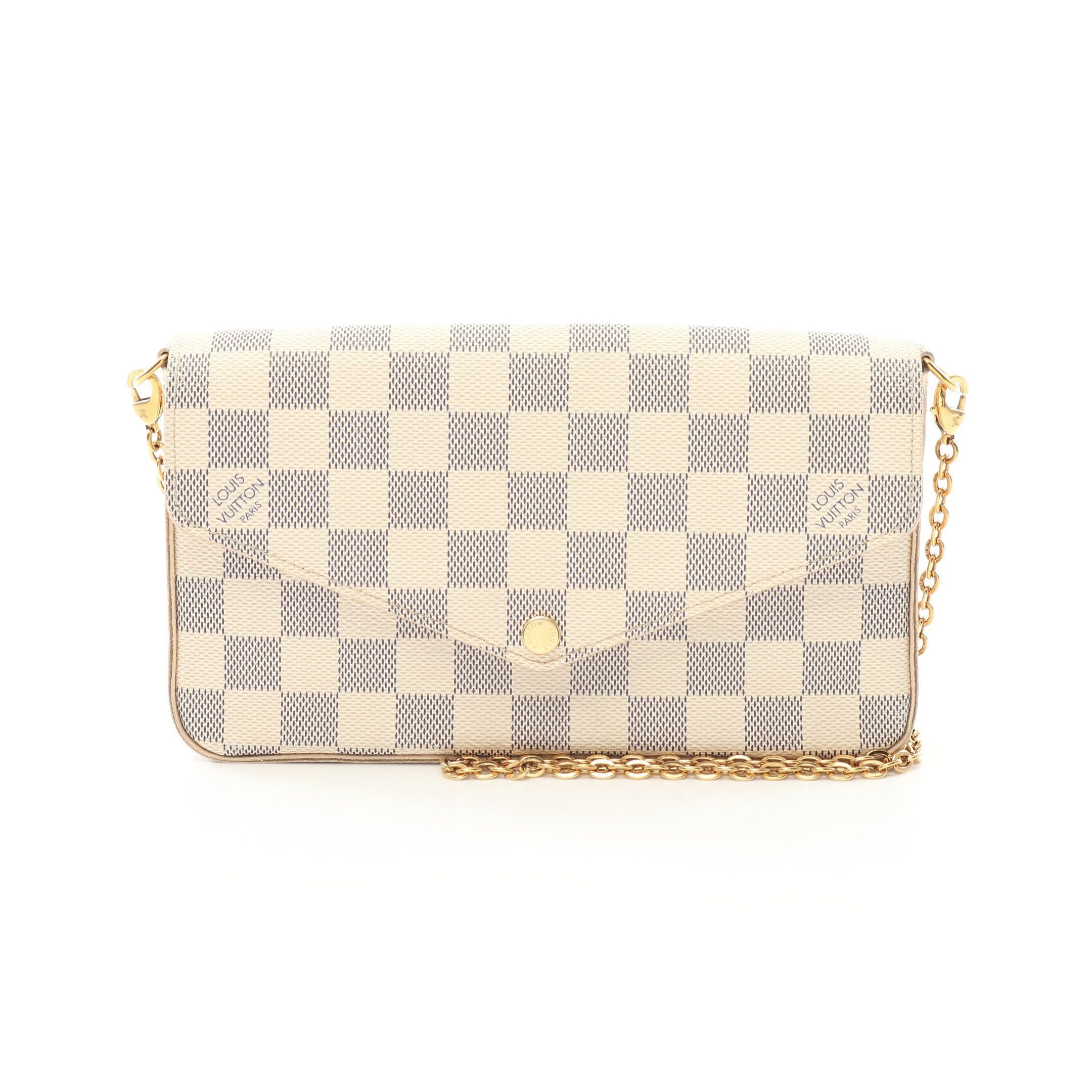 Louis Vuitton Louis Vuitton Pochette Felicie Damier Azur Chain Wallet White Size ONE SIZE - 1 Thumbnail