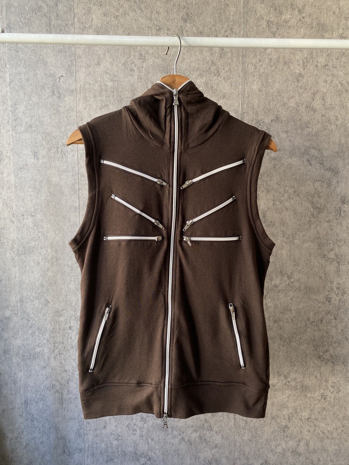semanticdesign Semantic Design Multi Zipper Sleeveless Hoodie Full Zip Size US M / EU 48-50 / 2 - 3 Thumbnail