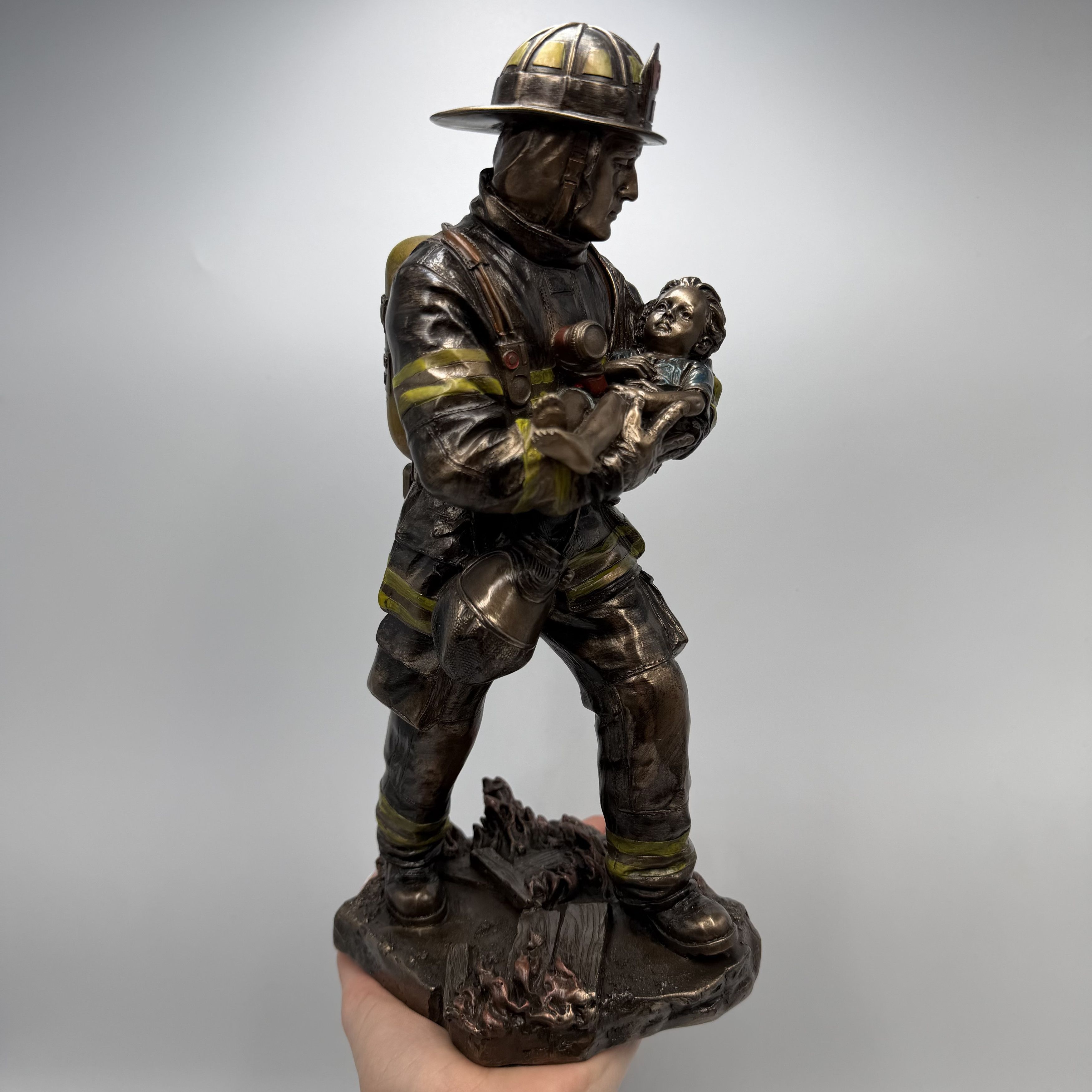 Other Bronze Finish Firefighter Statue Size ONE SIZE - 1 Thumbnail