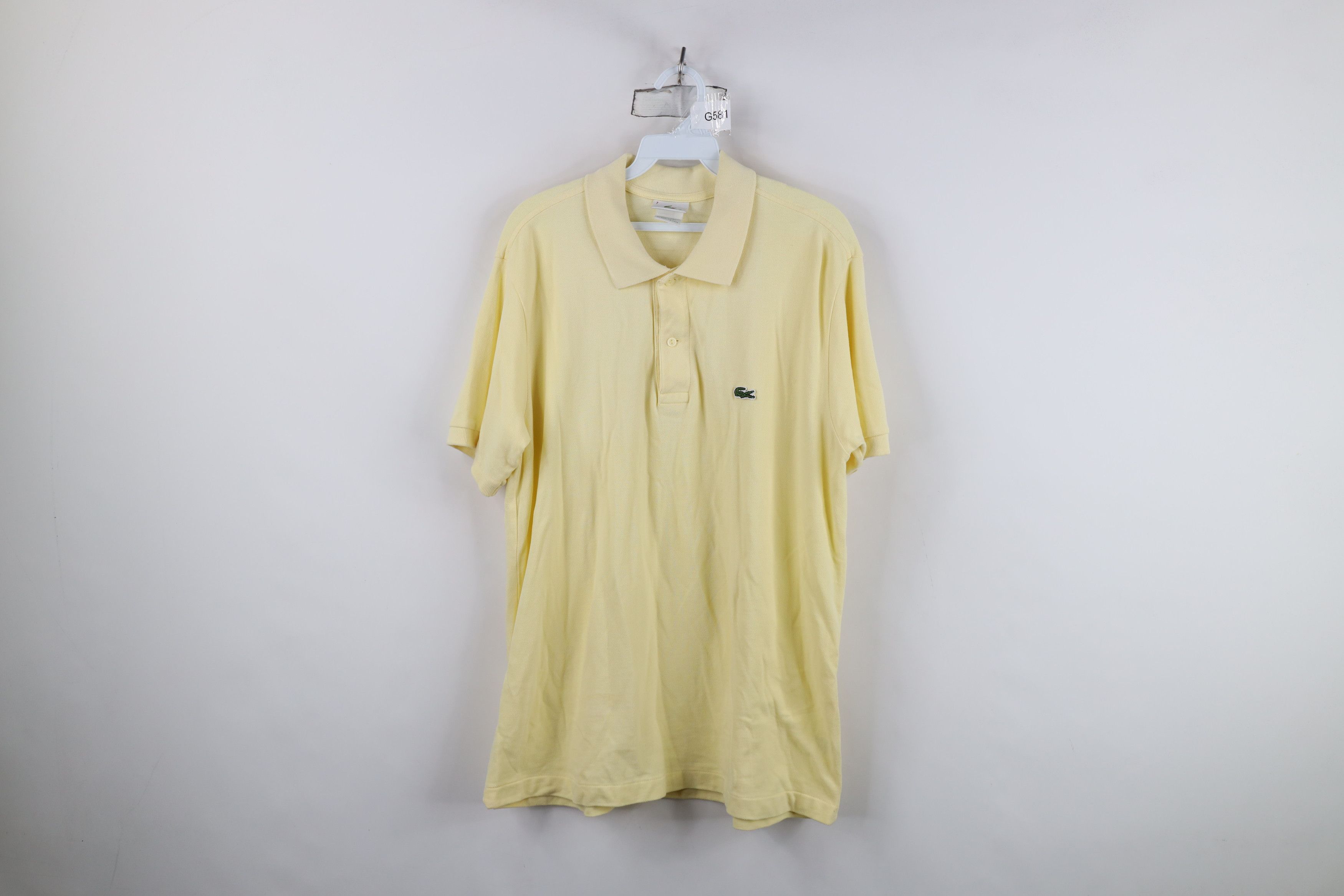 Lacoste Vintage Lacoste Faded Croc Logo Pique Cotton Golf Polo Shirt Size US XL / EU 56 / 4 - 1 Thumbnail