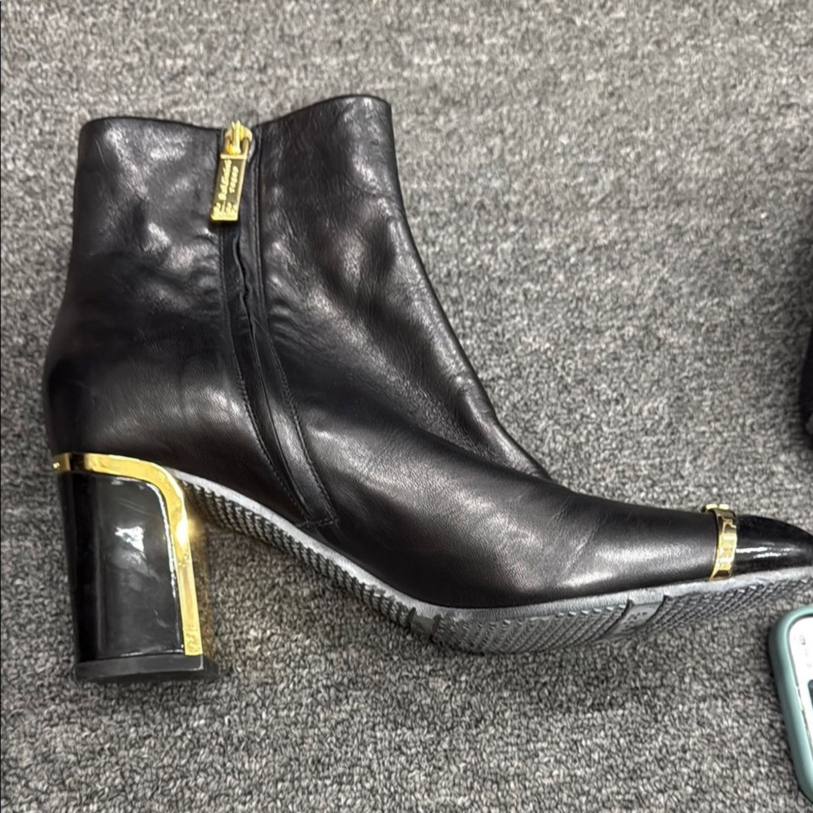 Baldinini Women Baldinini Elegant Black Leather Ankle Boots US 10 EU40 Size US 10 / IT 40 - 5 Thumbnail