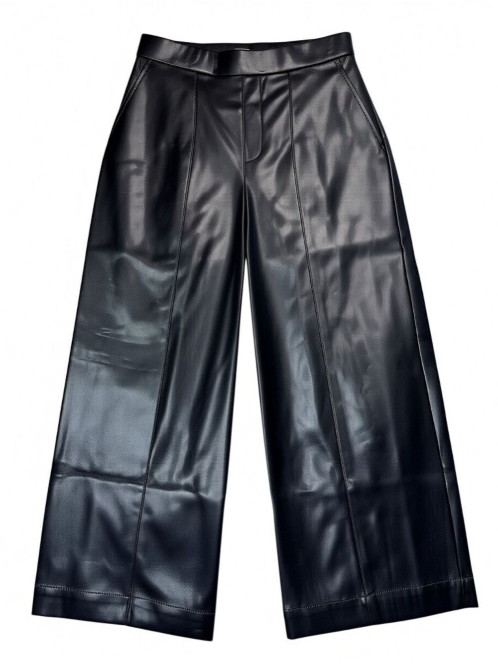 Bcbgmaxazria NWT New $228 BCBGMaxAzria High-Rise Cropped Black Faux Leat Size 26" / US 2 / IT 38 - 4 Thumbnail