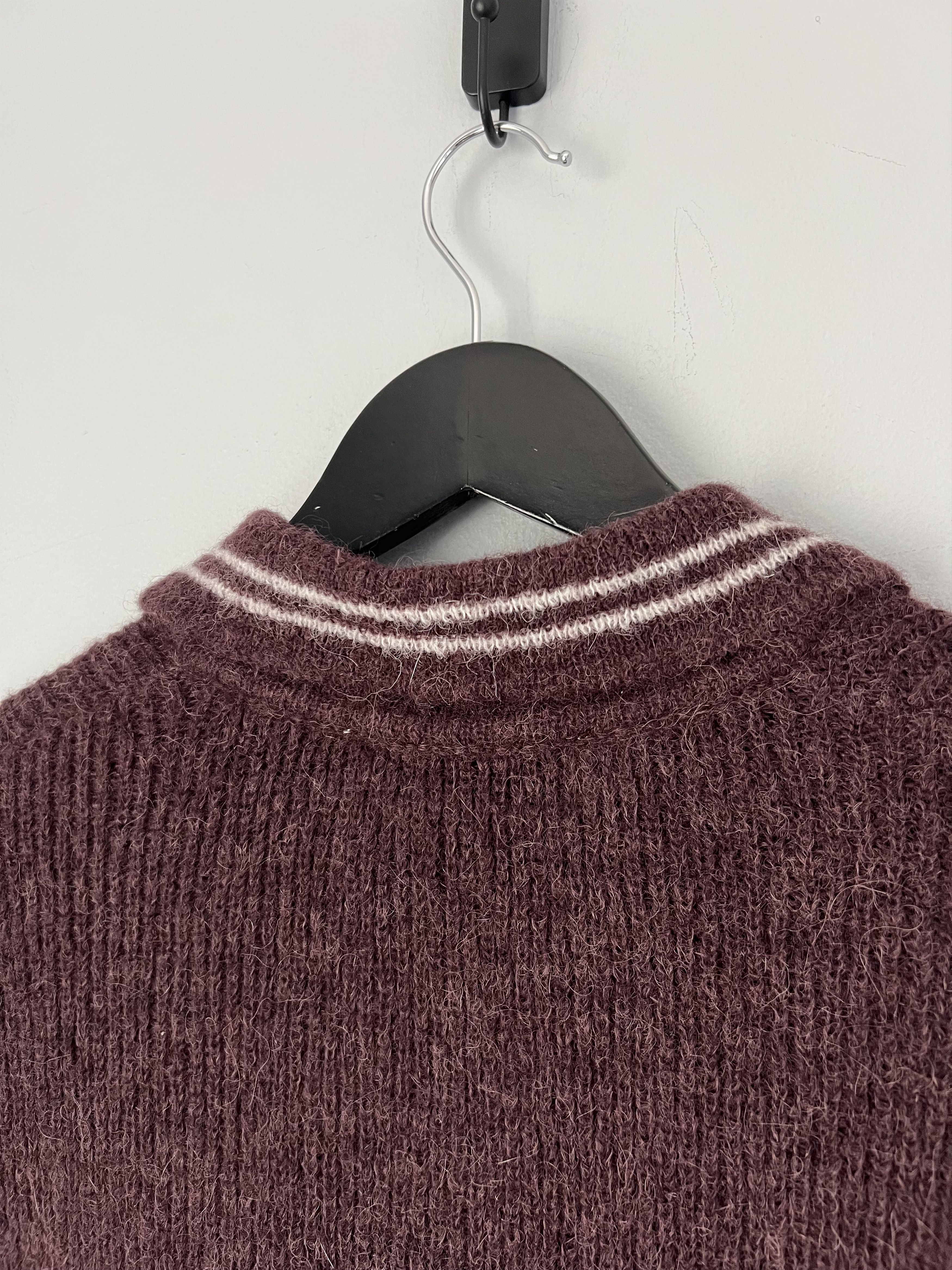 Our Legacy Our Legacy Traditional Polo in Fuzzy Alpaca Eggplant Size US M / EU 48-50 / 2 - 6 Thumbnail
