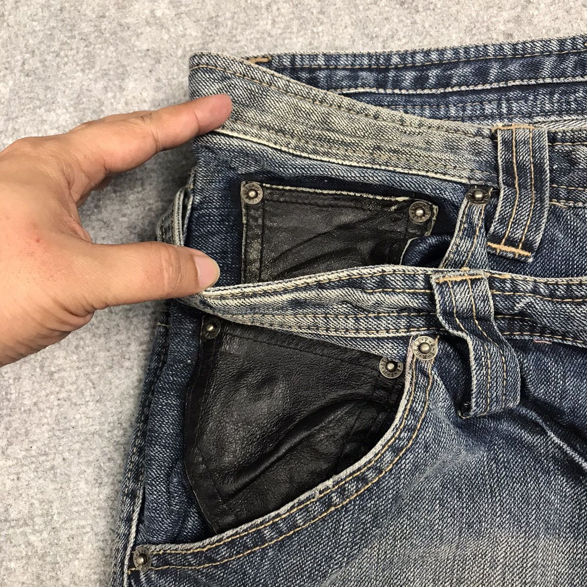 Japanese Brand × PPFM × Tornado Mart DOUBLE WAIST PPFM DISTRESSED JAPAN RARE DENIM PANTS Size US 32 / EU 48 - 9 Thumbnail