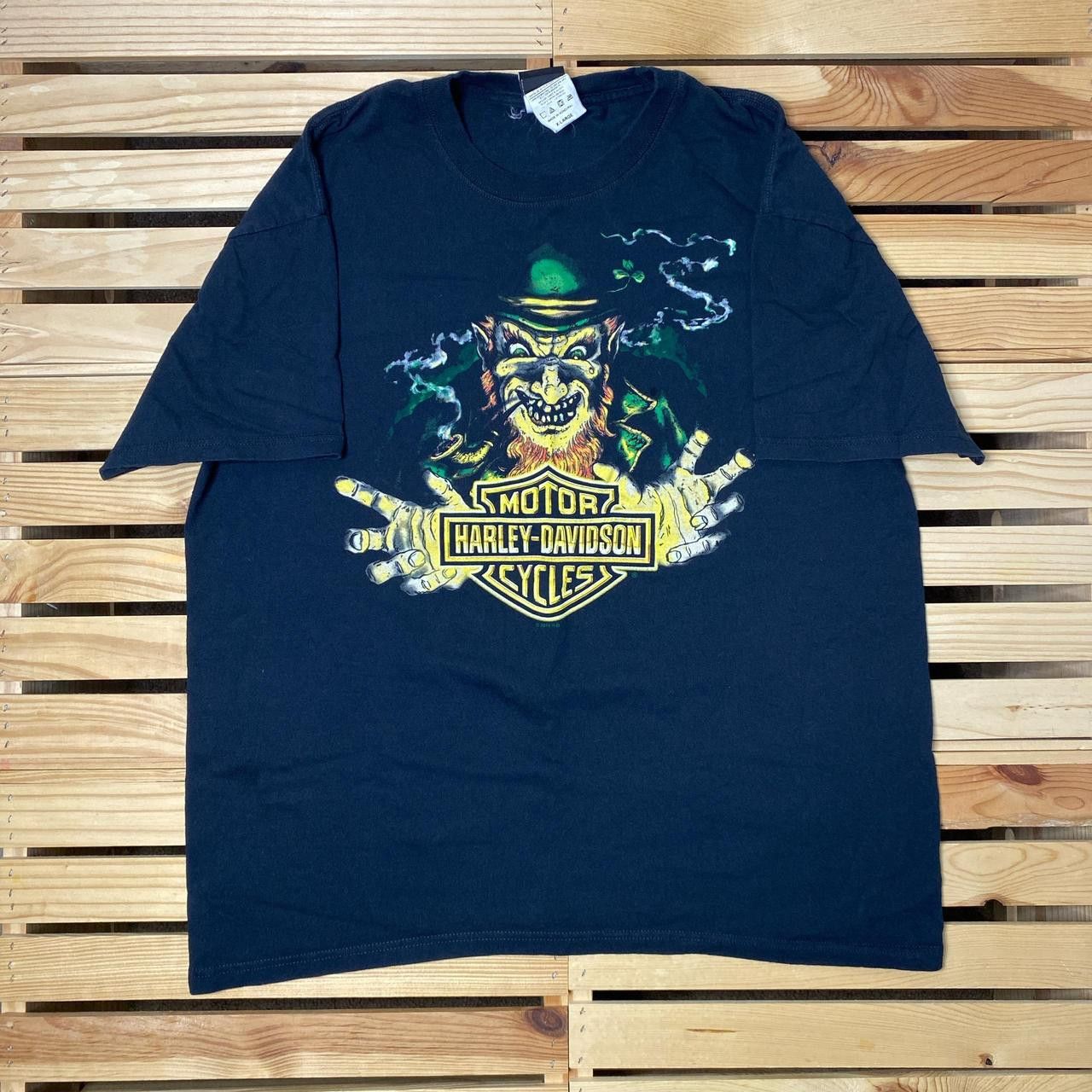Harley Davidson Harley Davidson PA 2014 Black Leprechaun Biker Tee Size XL Size US XL / EU 56 / 4 - 1 Thumbnail