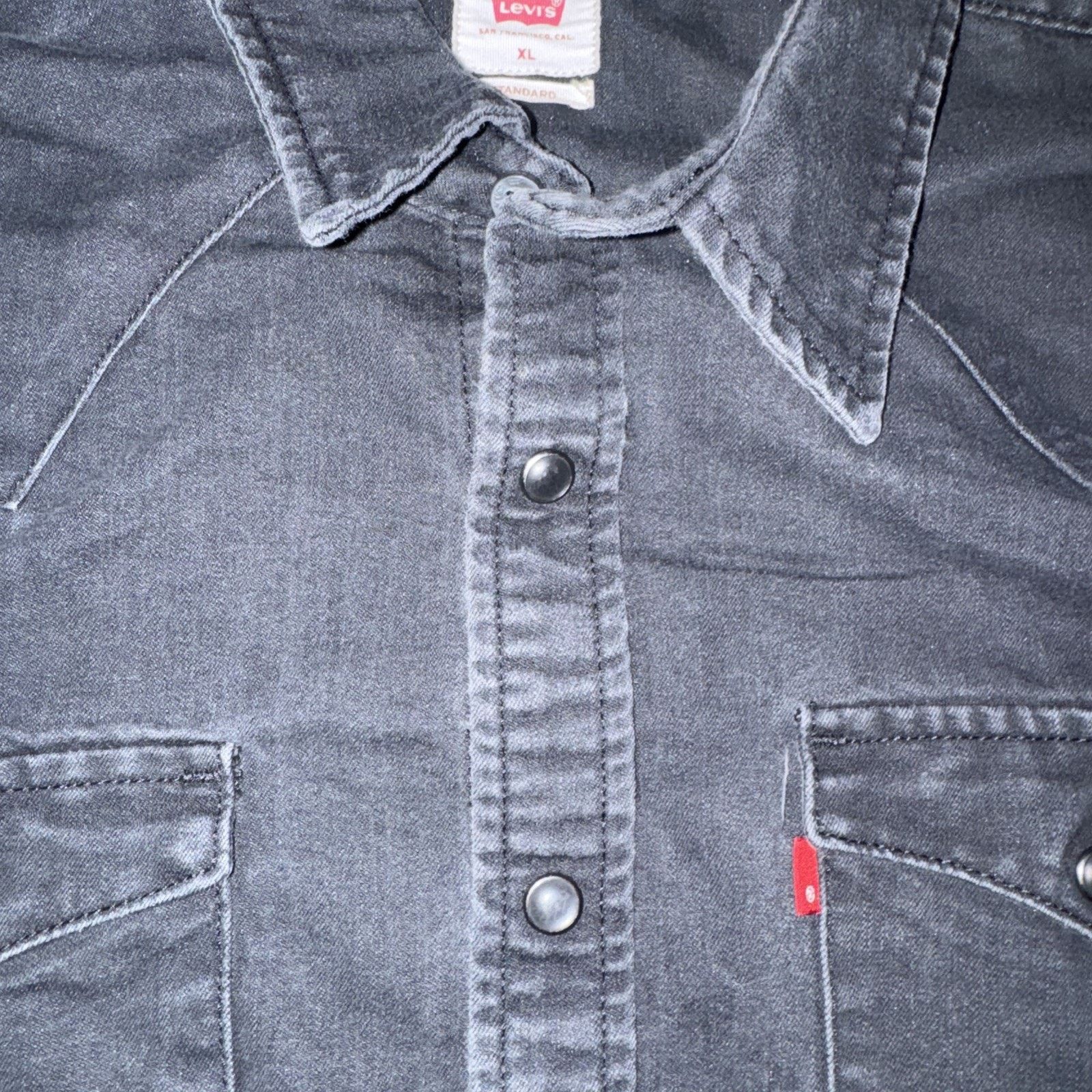 Levi's × Vintage Levi’s Standard Fit Pearl Snap Canvas Weatern Shirt Black XL Size US XL / EU 56 / 4 - 6 Thumbnail