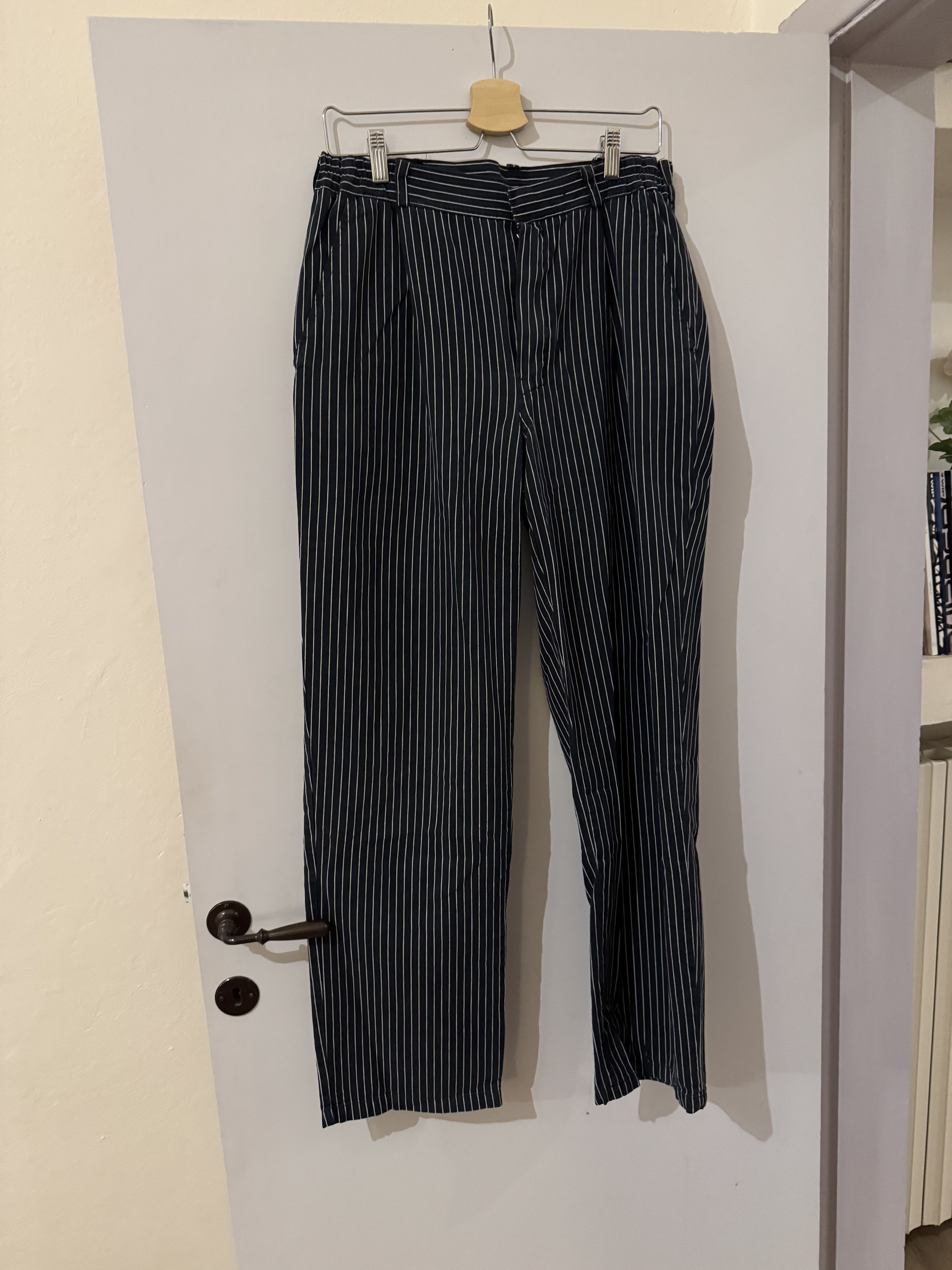 German military-style pin striped pants (cock pants)