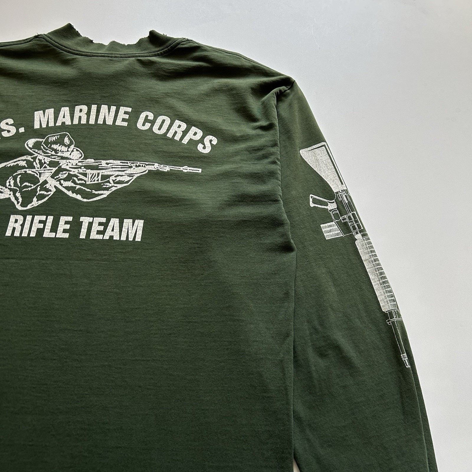 Gildan × Vintage Vintage US Marine Shirt Long Sleeve Large Rifle Team Gun Art Size US L / EU 52-54 / 3 - 6 Thumbnail
