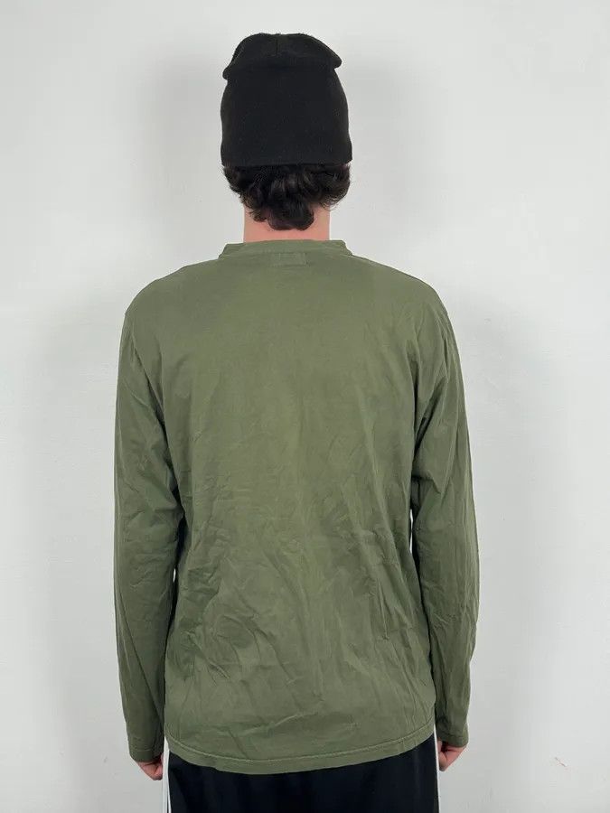 agnes b. 2000s Agnes b Olive Ribbed Plastron Henley Longsleeve Size US M / EU 48-50 / 2 - 3 Thumbnail