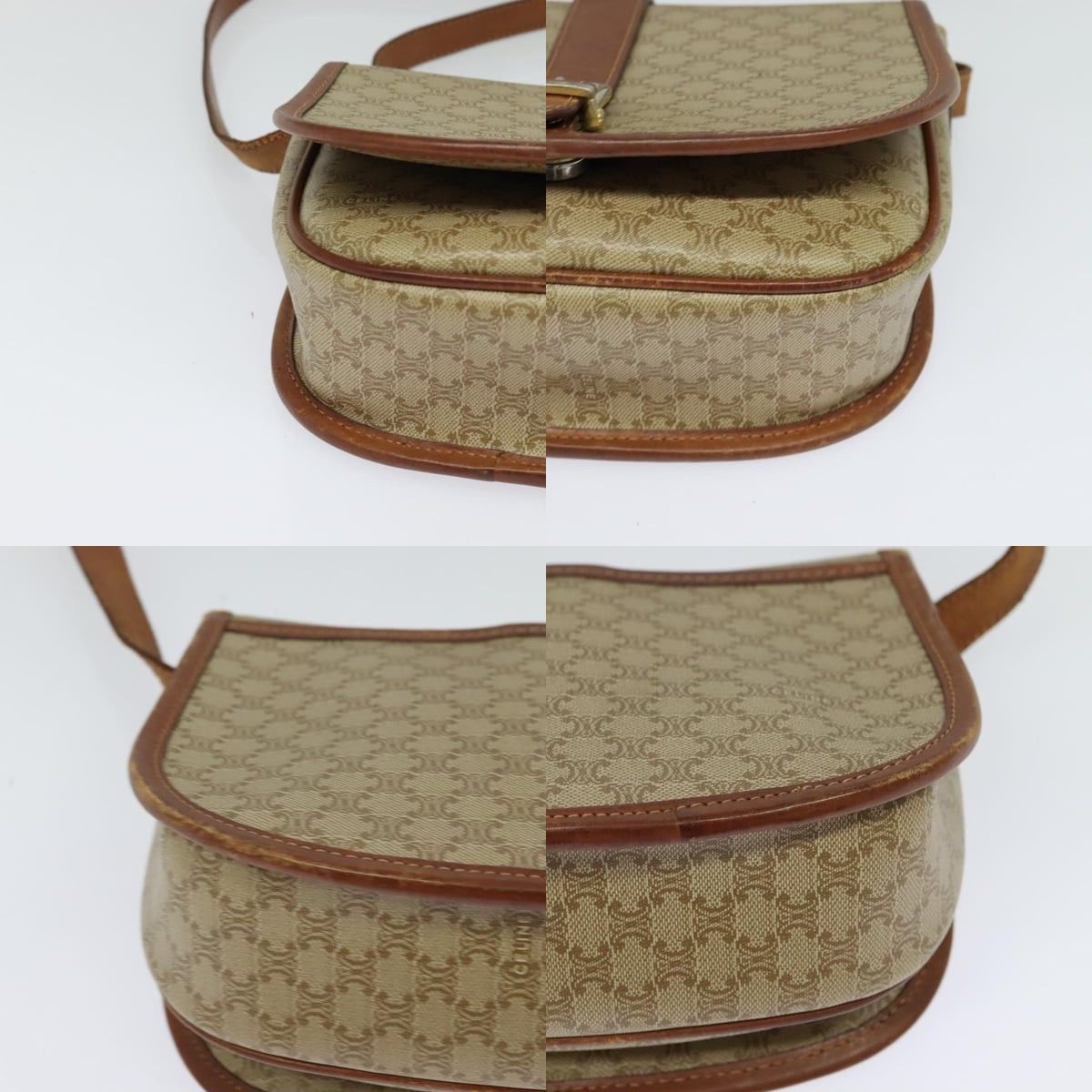 Celine CELINE Macadam Canvas Shoulder Bag Pvc Beige Gold Size ONE SIZE - 10 Thumbnail