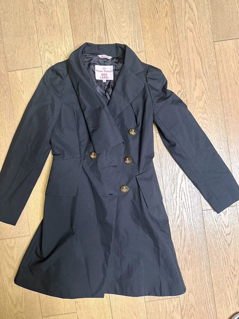 Vivienne Westwood Vivienne Westwood size2 A black trench coat with red markin Size XS / US 0-2 / IT 36-38 - 2 Thumbnail