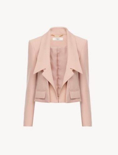 o1loc1c10226 Cropped Jacket in Clay Pink