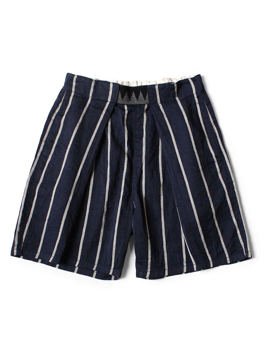 Kapital Kapital Linen Frieze Striped Easy Beach GO Shorts Size US 32 / EU 48 - 1 Thumbnail