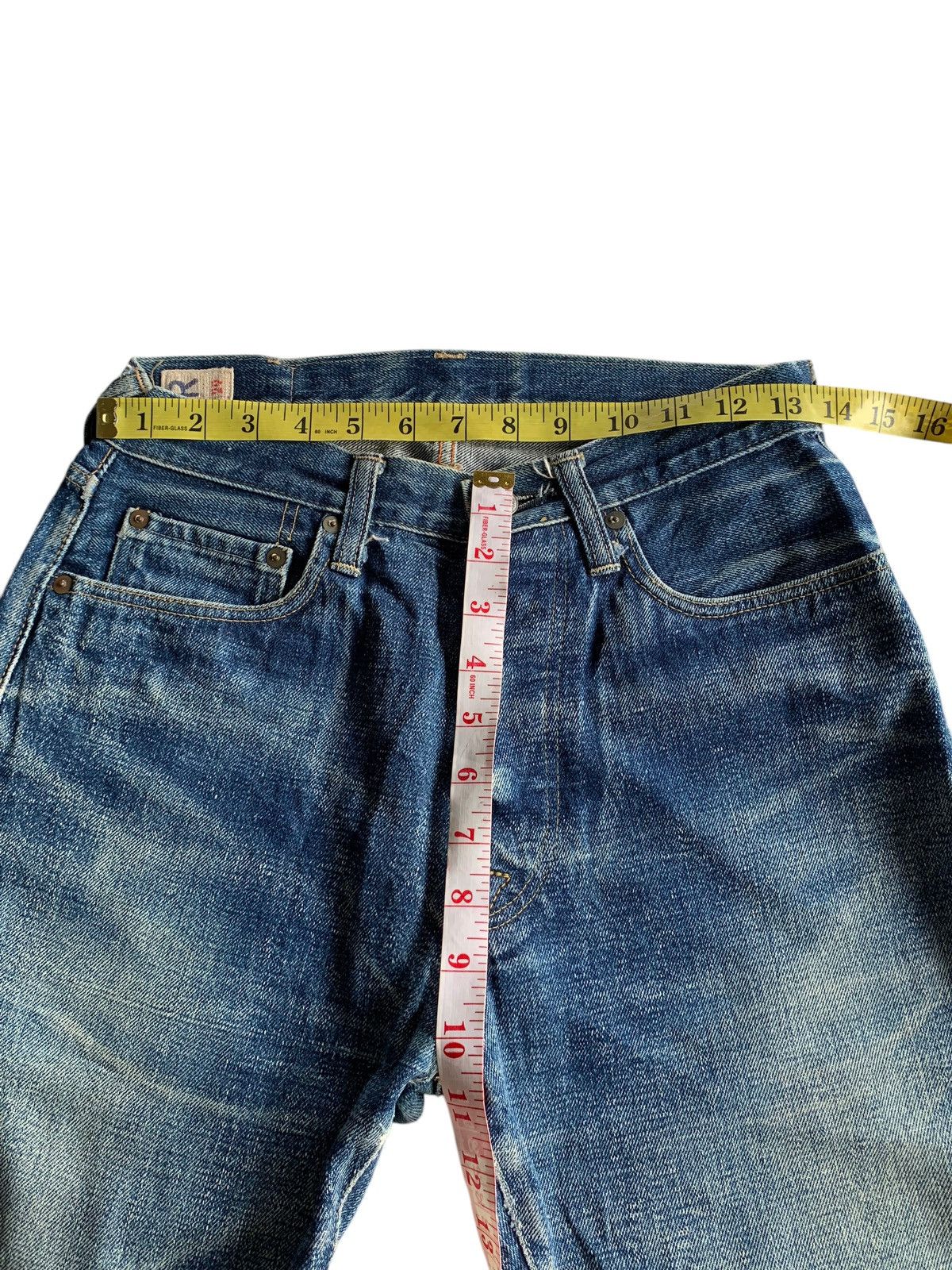 Vintage Vintage 45Rpm Selvedge Button Fly Rusty Distressed Denim Size US 27 - 21 Thumbnail