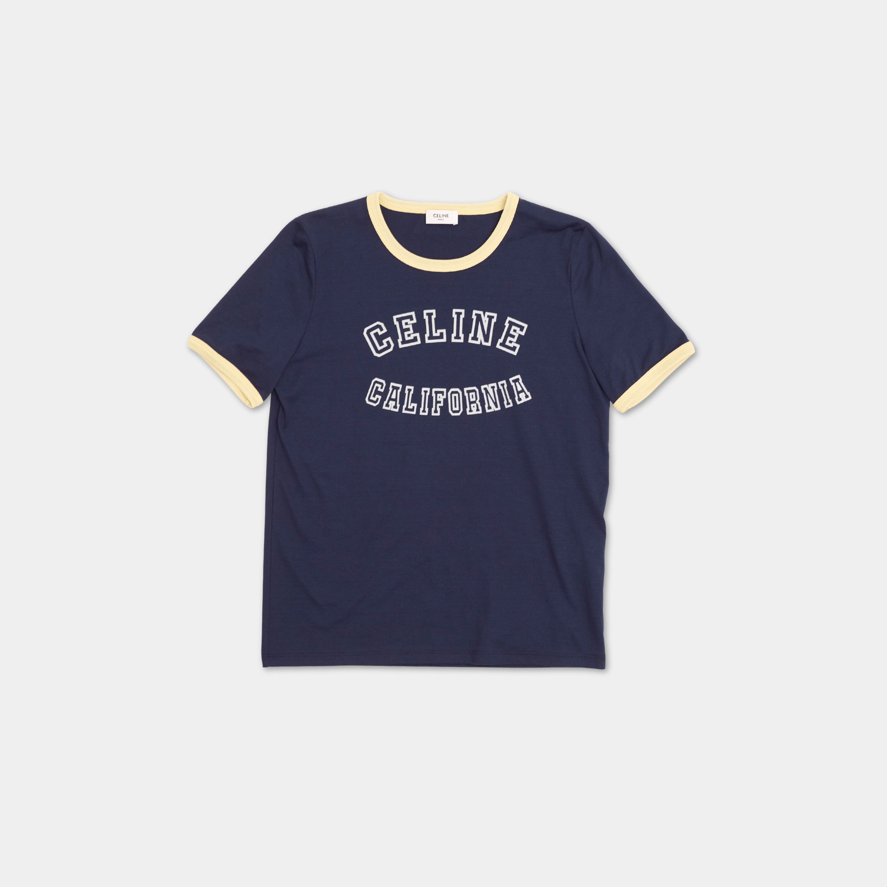 image of Celine California 70's T-Shirt In Cotton Jersey in Navy, Men's (Size Medium)