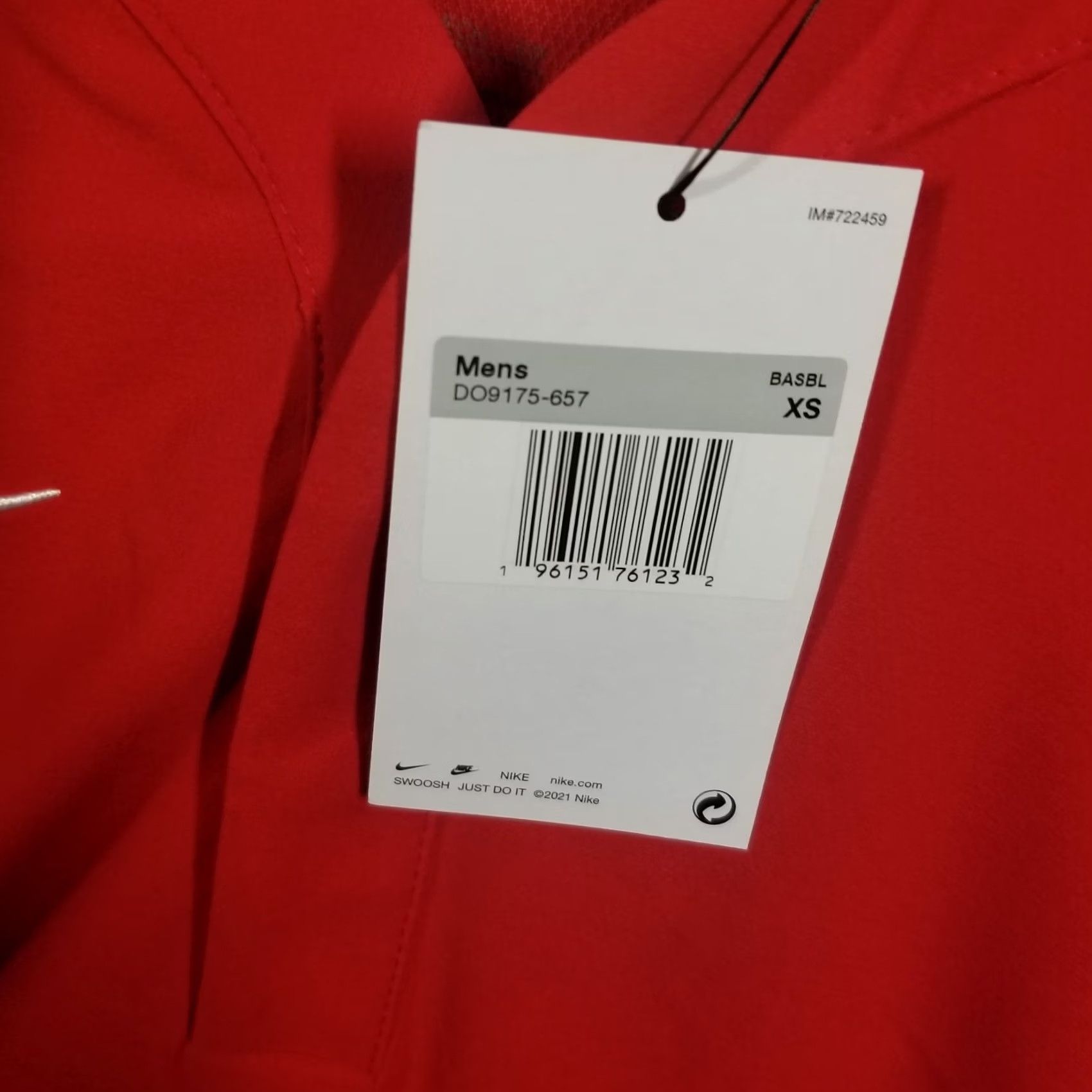 Nike Nike Men's Baseball Windshirt Short Sleeve Red XS Size US XS / EU 42 / 0 - 2 Thumbnail