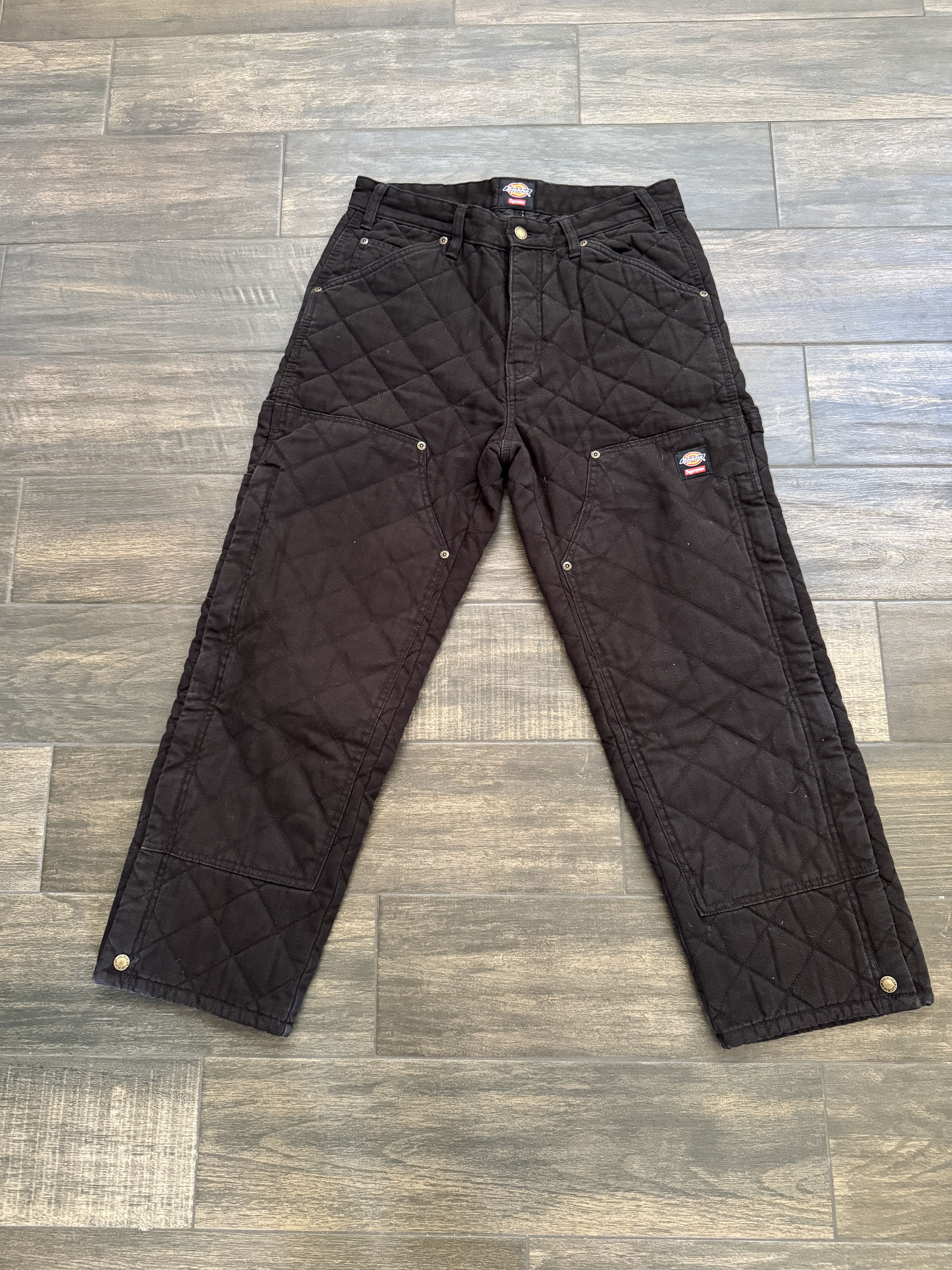 Dickies × Supreme Supreme Dickies Quilted Double Knee Painter Pant Black |  Grailed