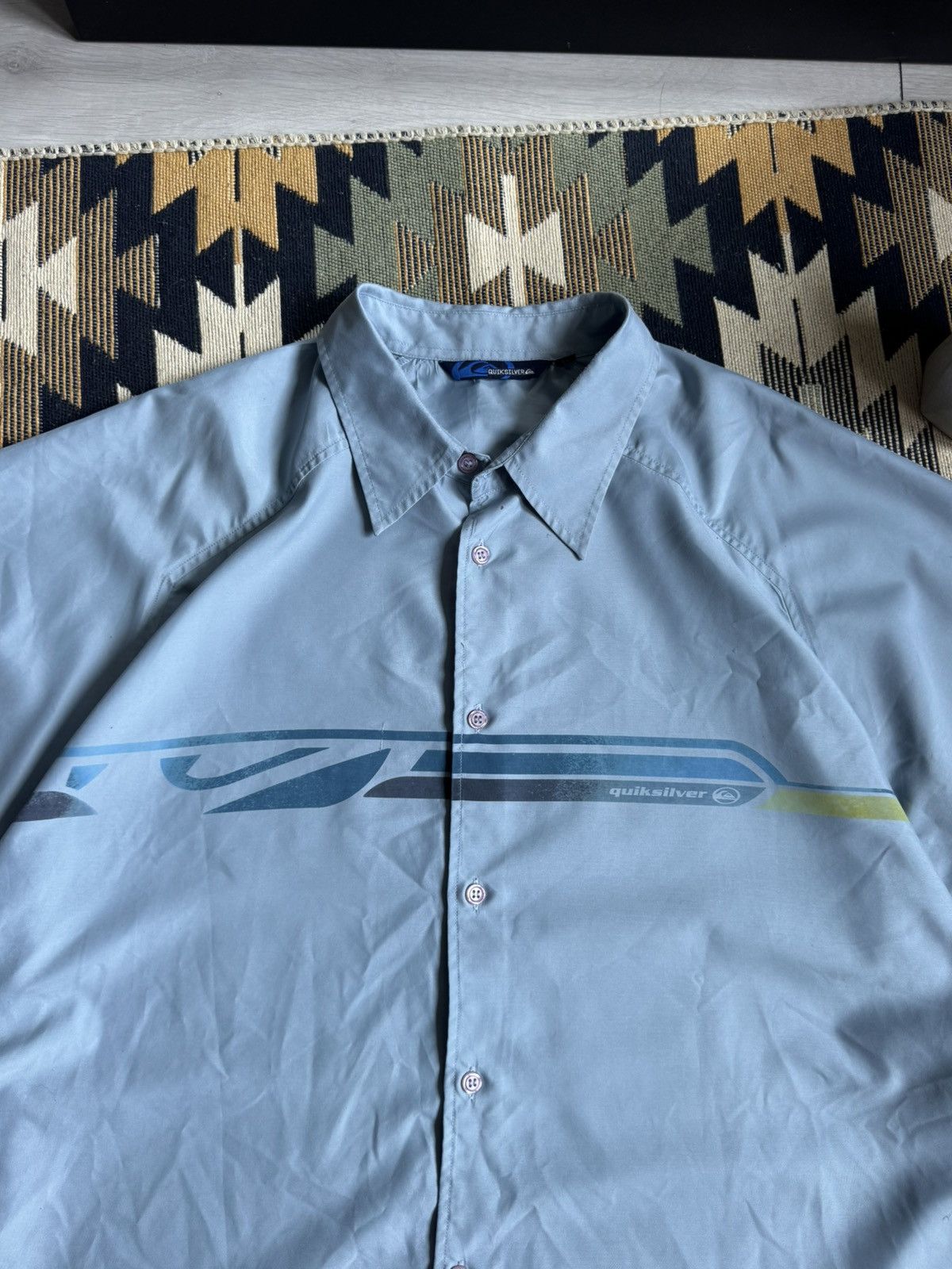 Quiksilver Vintage Quiksilver Sleeve less Logo Button Up Shirt Size US XL / EU 56 / 4 - 6 Thumbnail